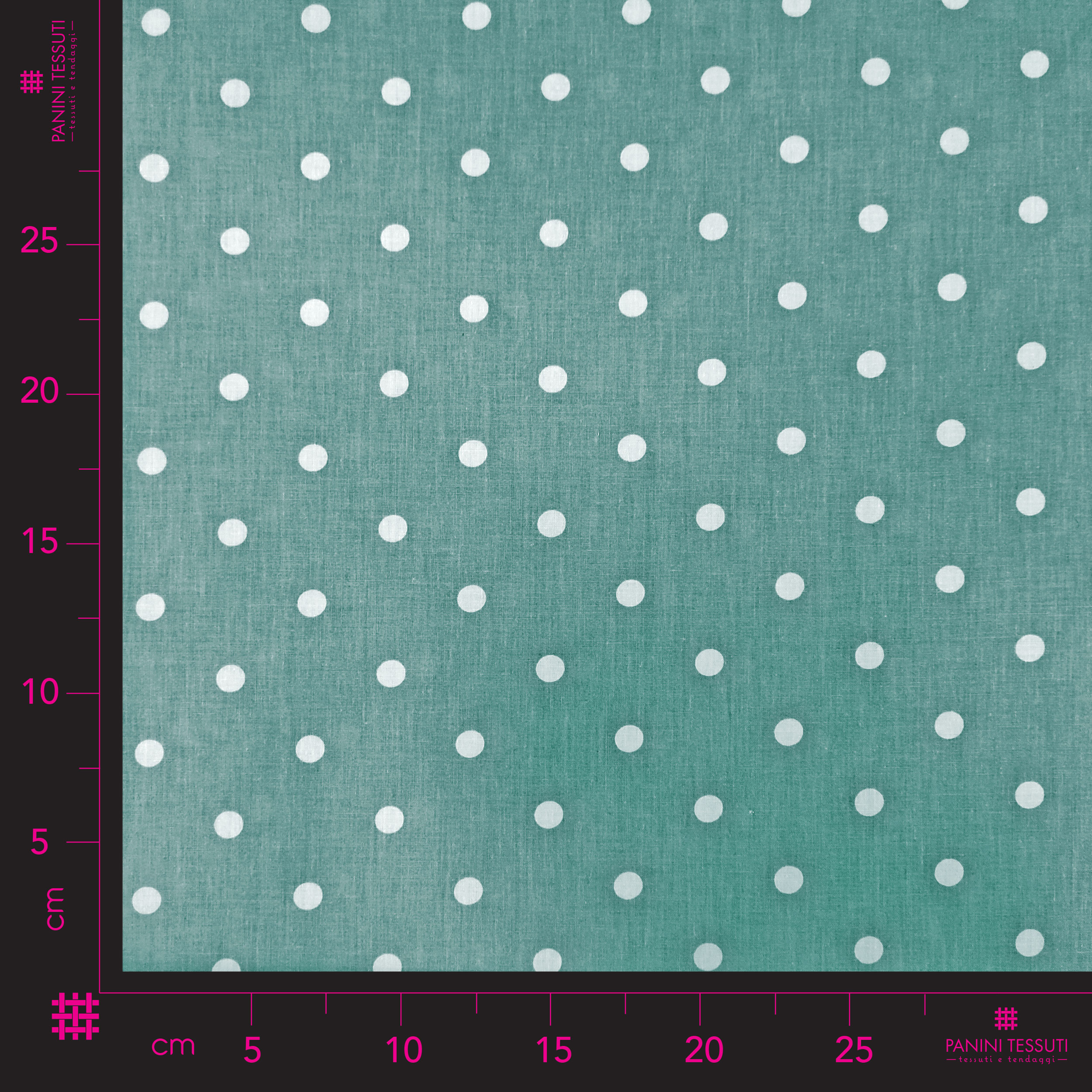 Cotone verde pois bianchi