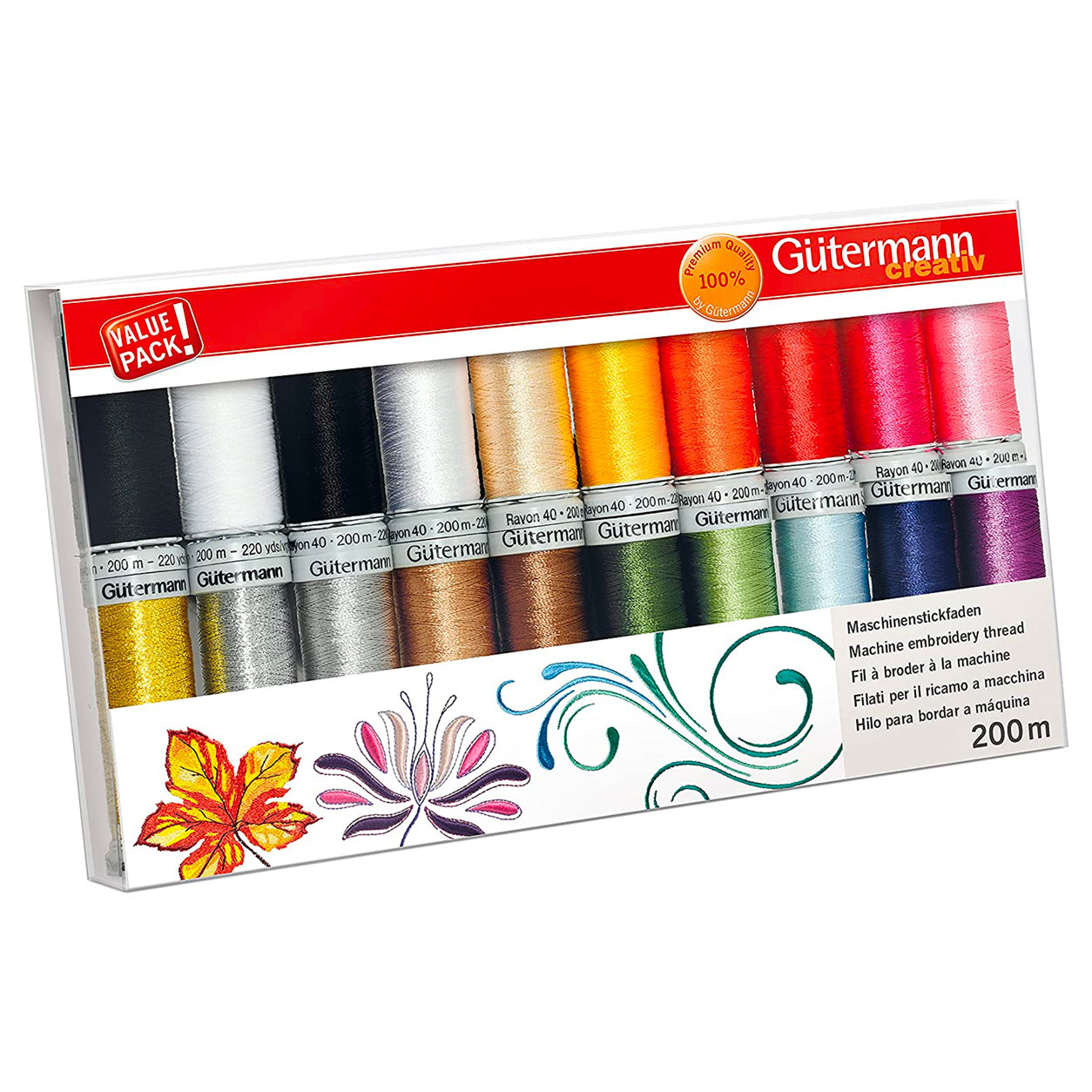 Gutermann Fili per Ricamo a Macchina 20 Bobine