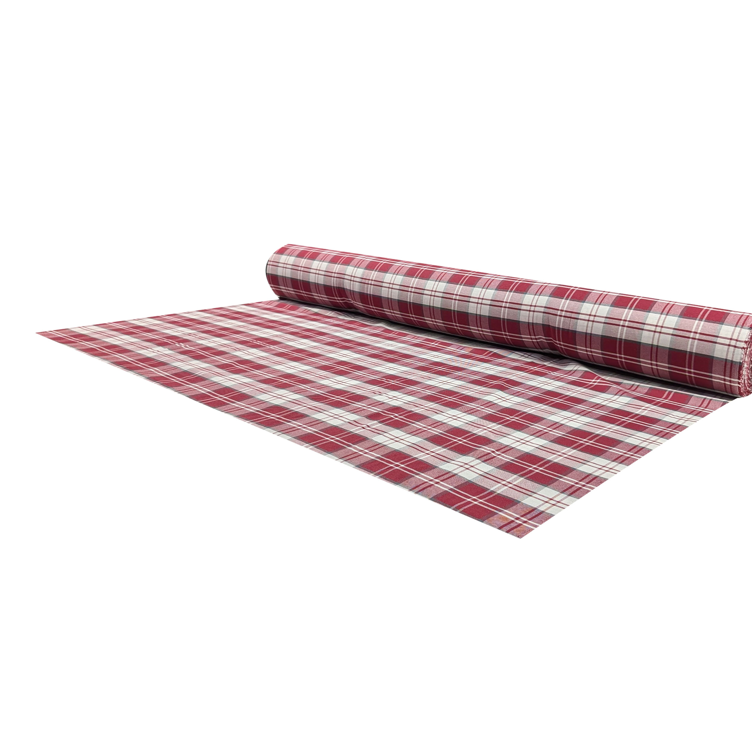 Tessuto Tinto In Filo Tartan Bordeaux Image