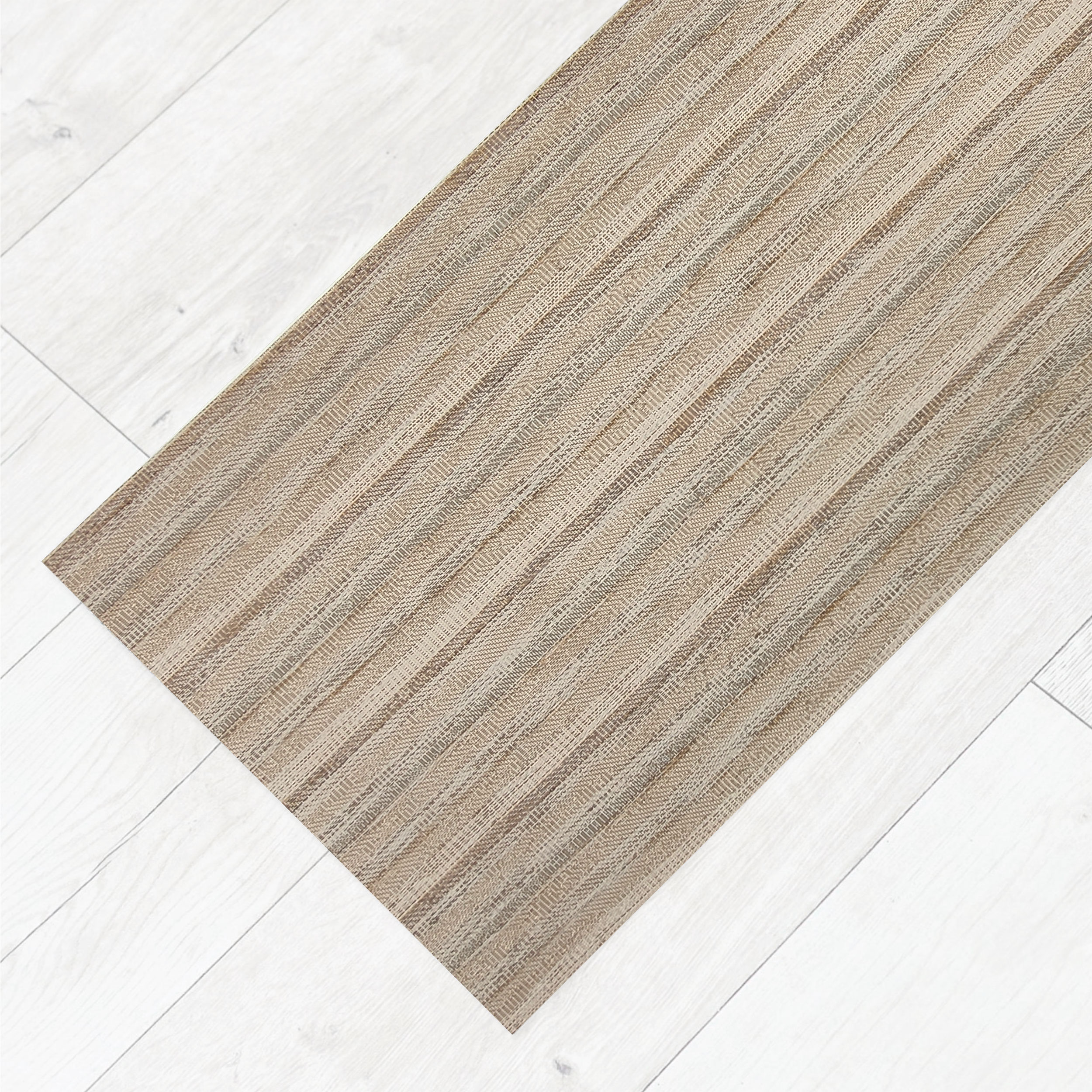 Passatoia da Cucina Righe Toni del Beige Lurex