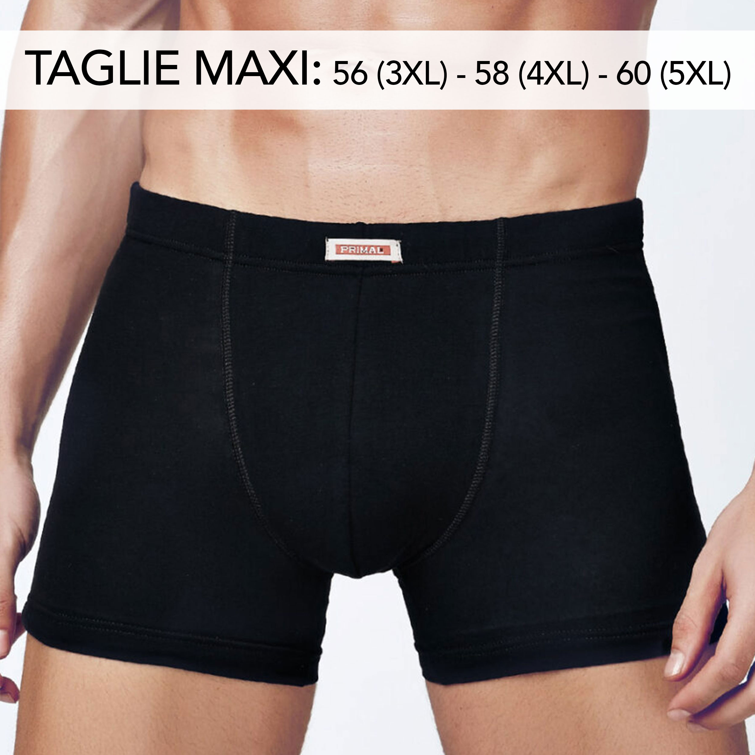 Boxer Uomo Cotone Primal Maxi Comfort Nero Image