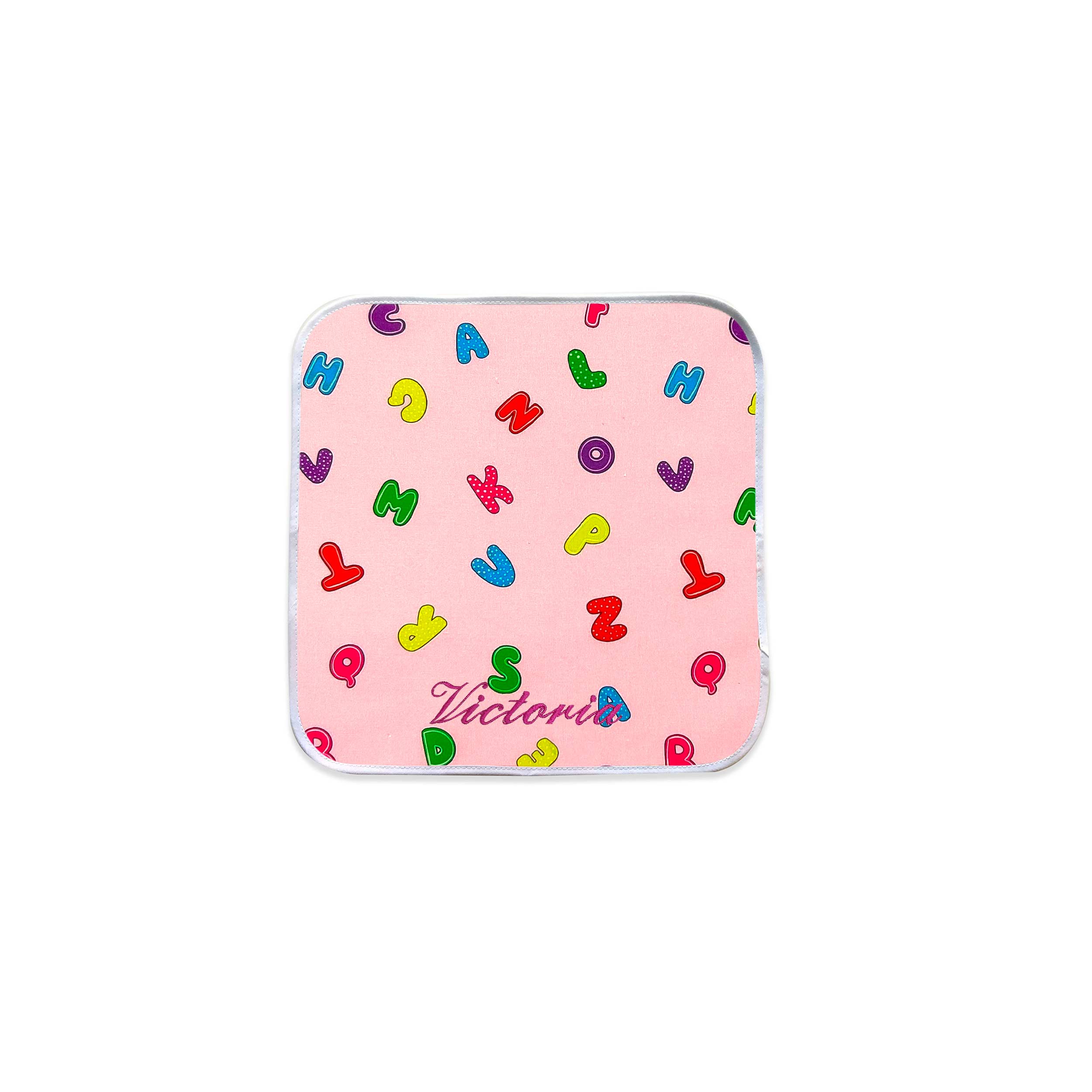 Tovagliolo Alfabeto Sfondo Rosa