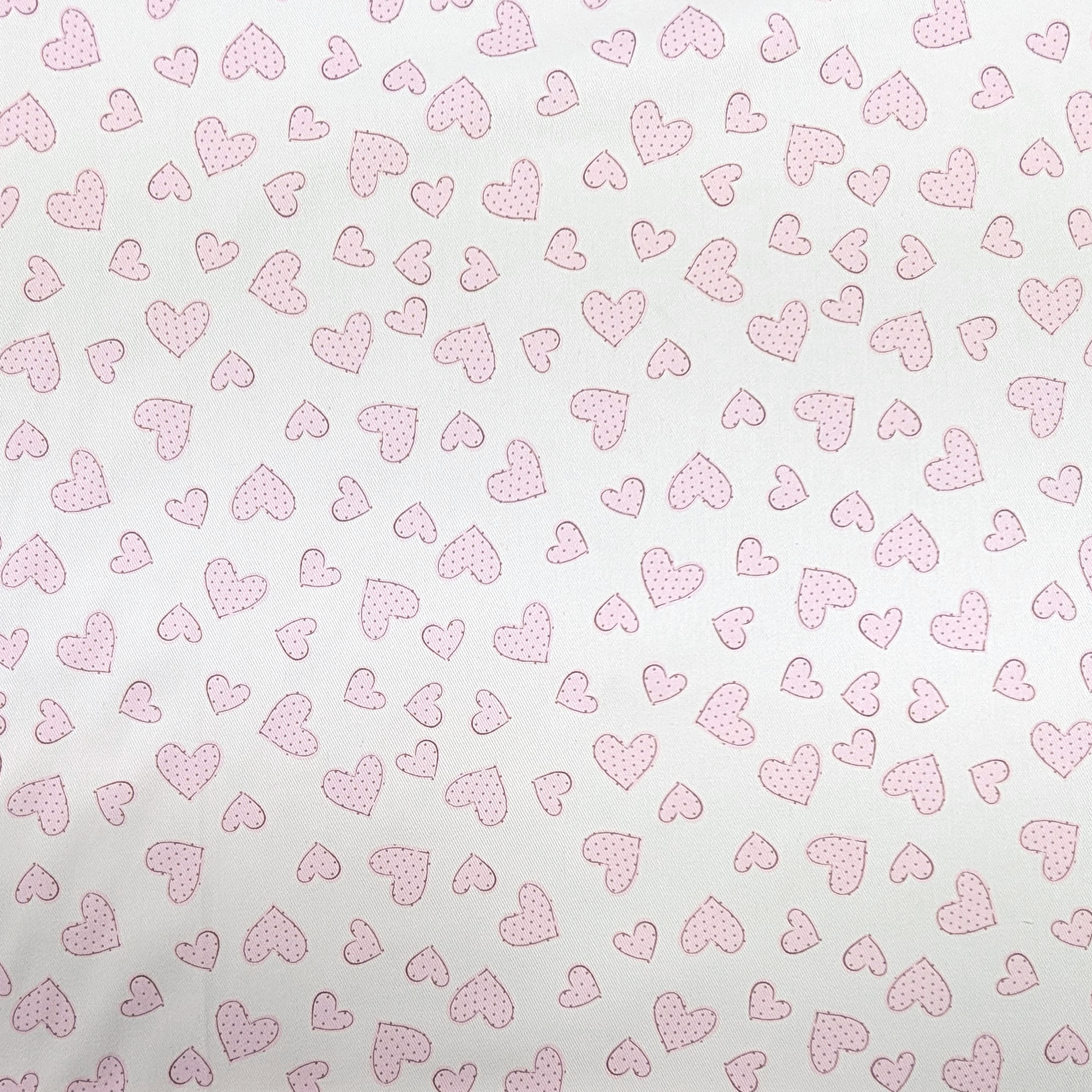 Gabardine Cotone Cuori Rosa Image