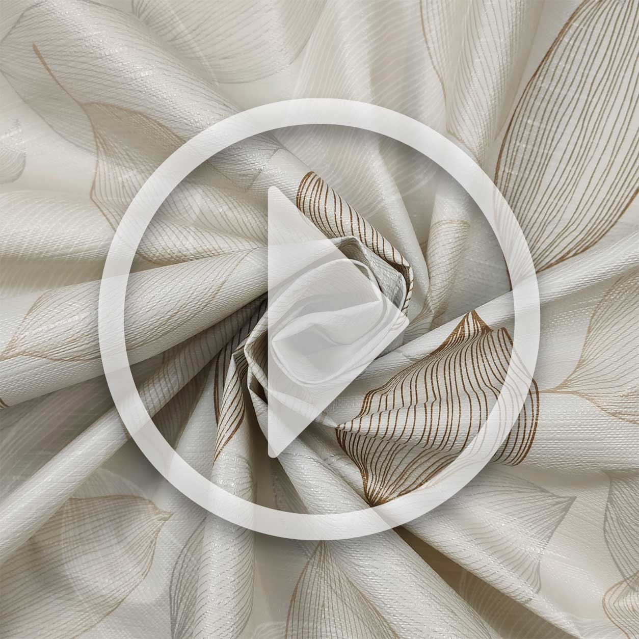 Tessuto per Tovaglia Plastificata Foglie Toni del Beige Image