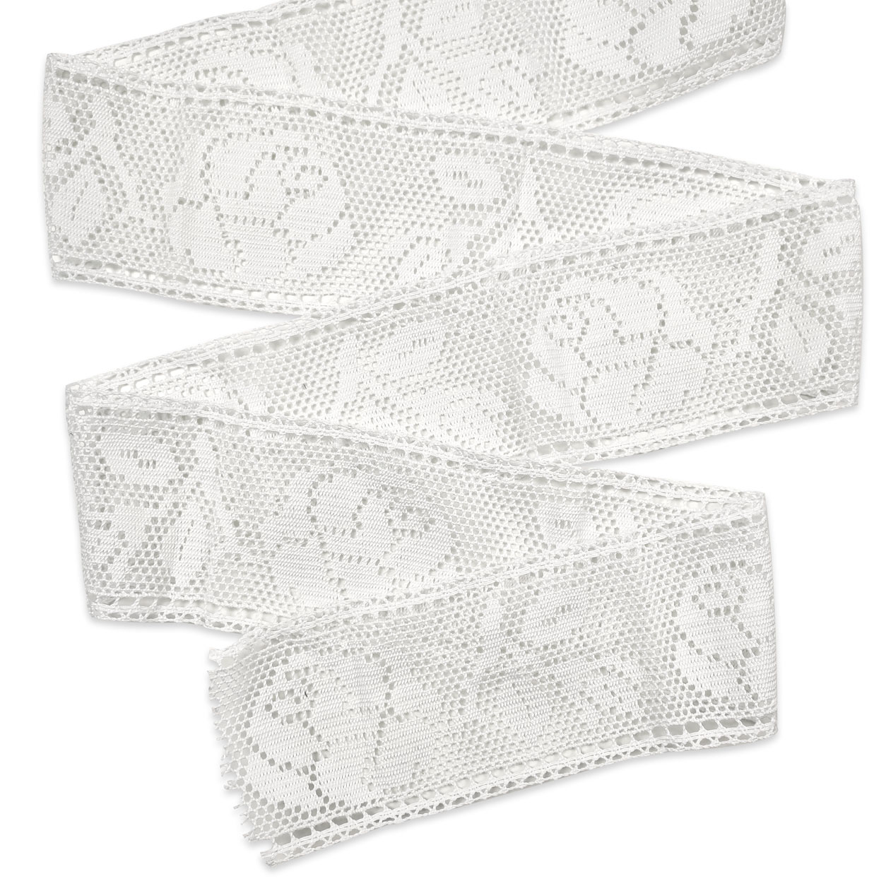 Pizzo Tramezzo Bianco con Rose