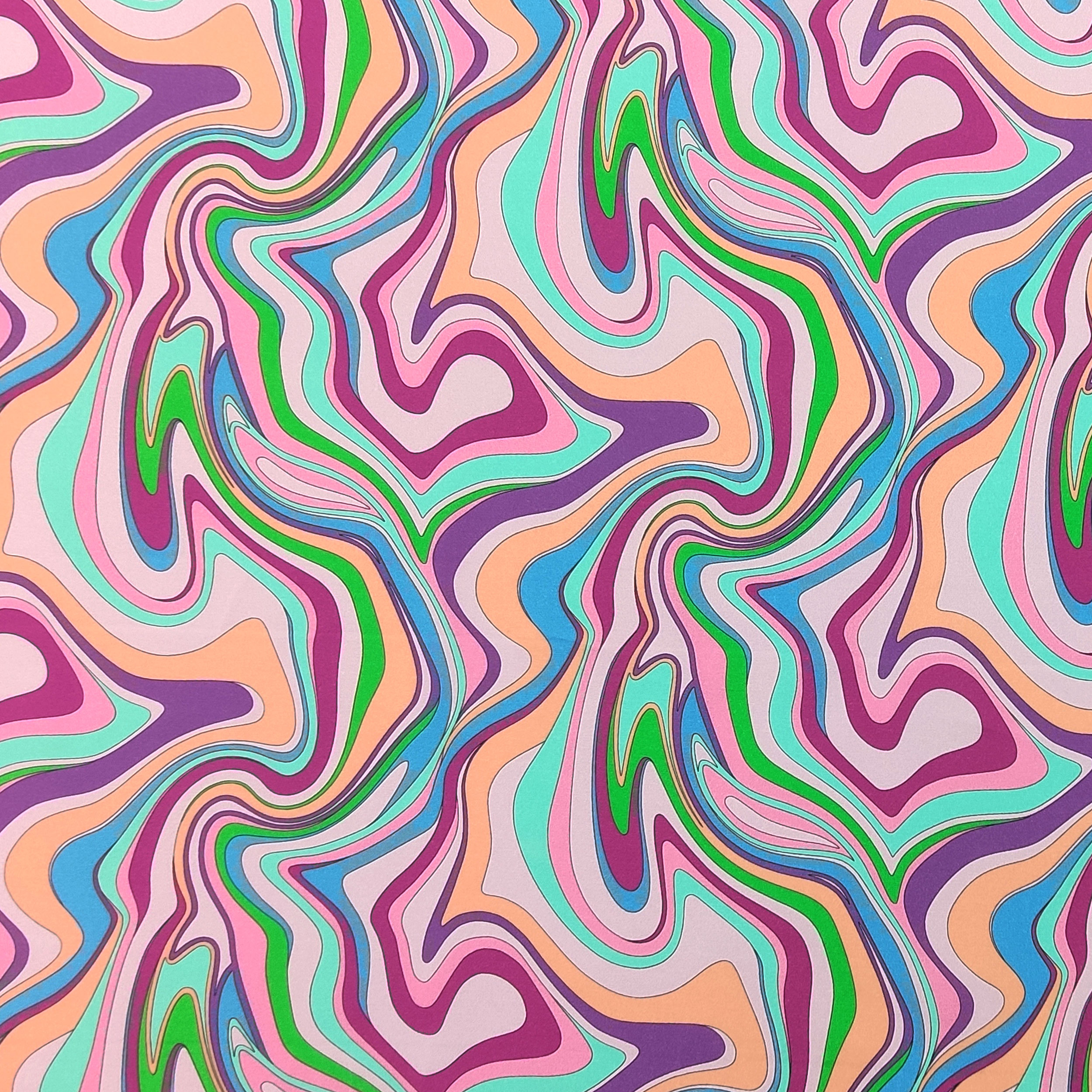 Cotone Elastico Fantasia Optical Rosa