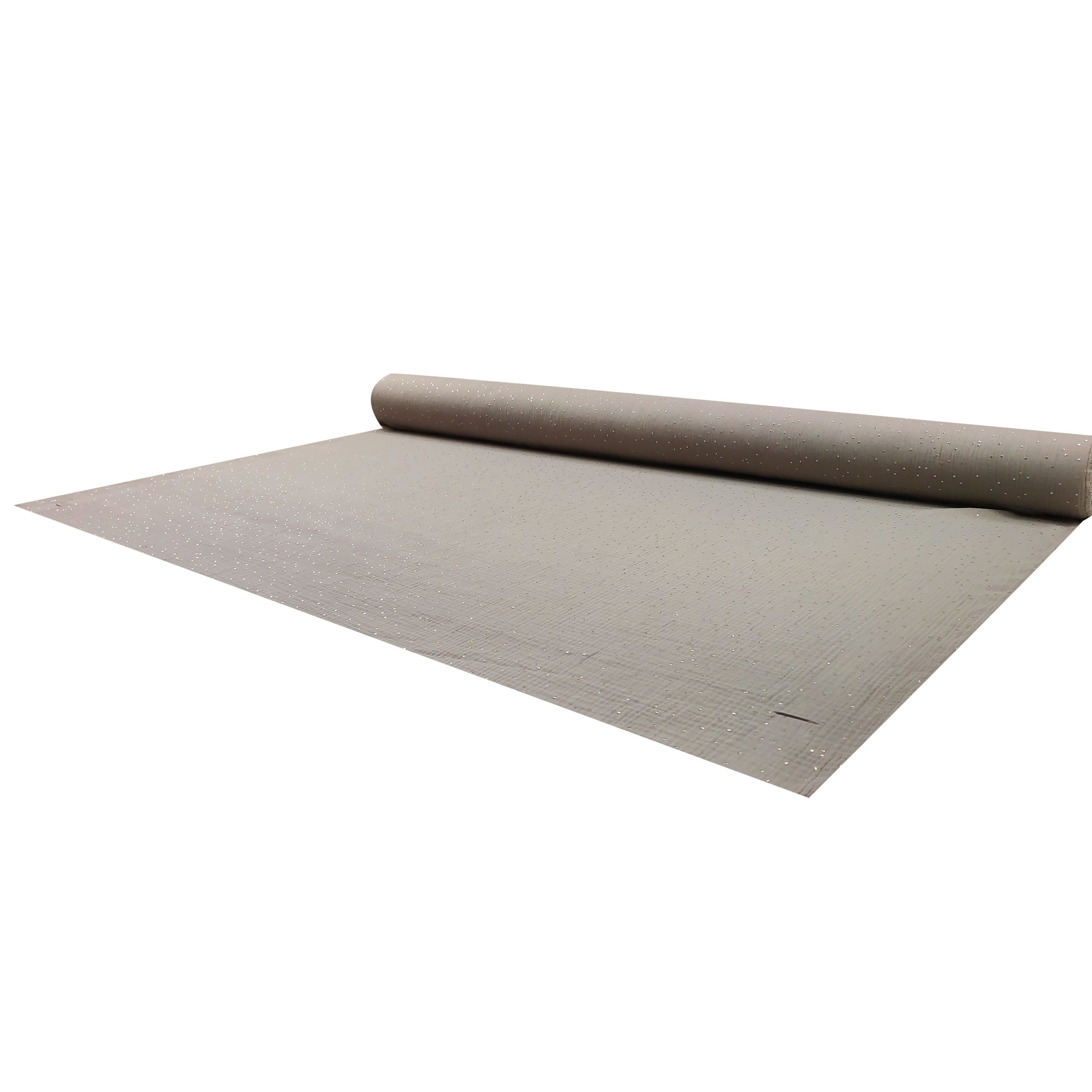 Mussola Cotone Beige con Pois Oro