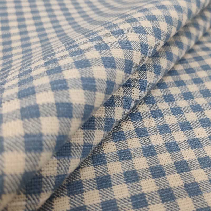 Tessuto per arredo quadretto azzurro