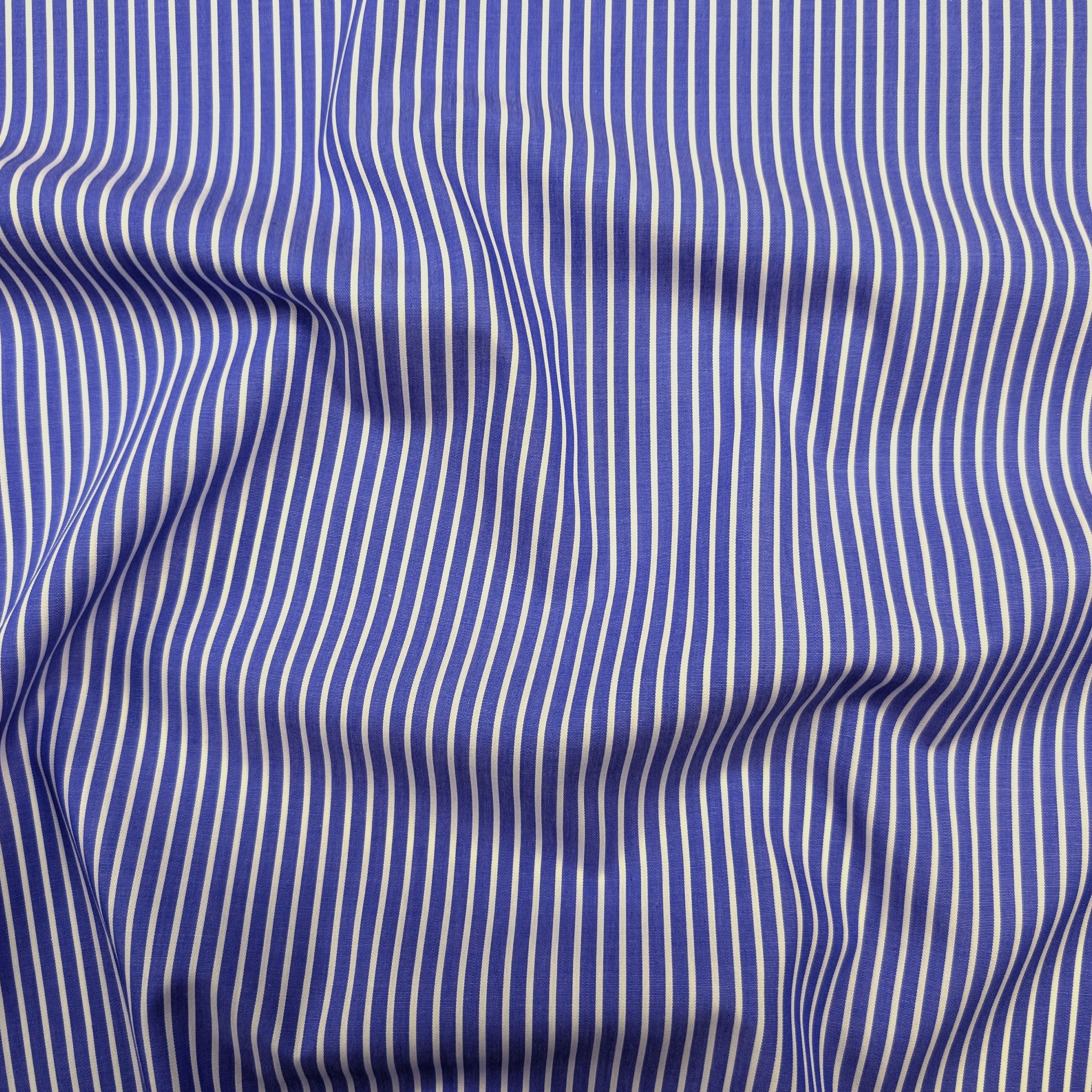 Cotone per Camiceria Righe Bluette Image