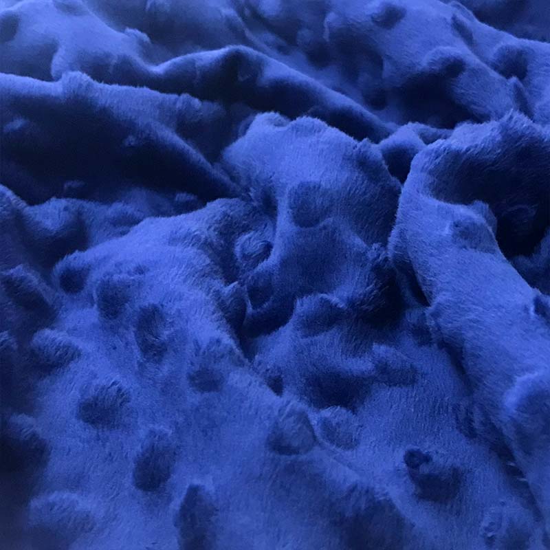 Tessuto Minky Dots Peluche Bluette 