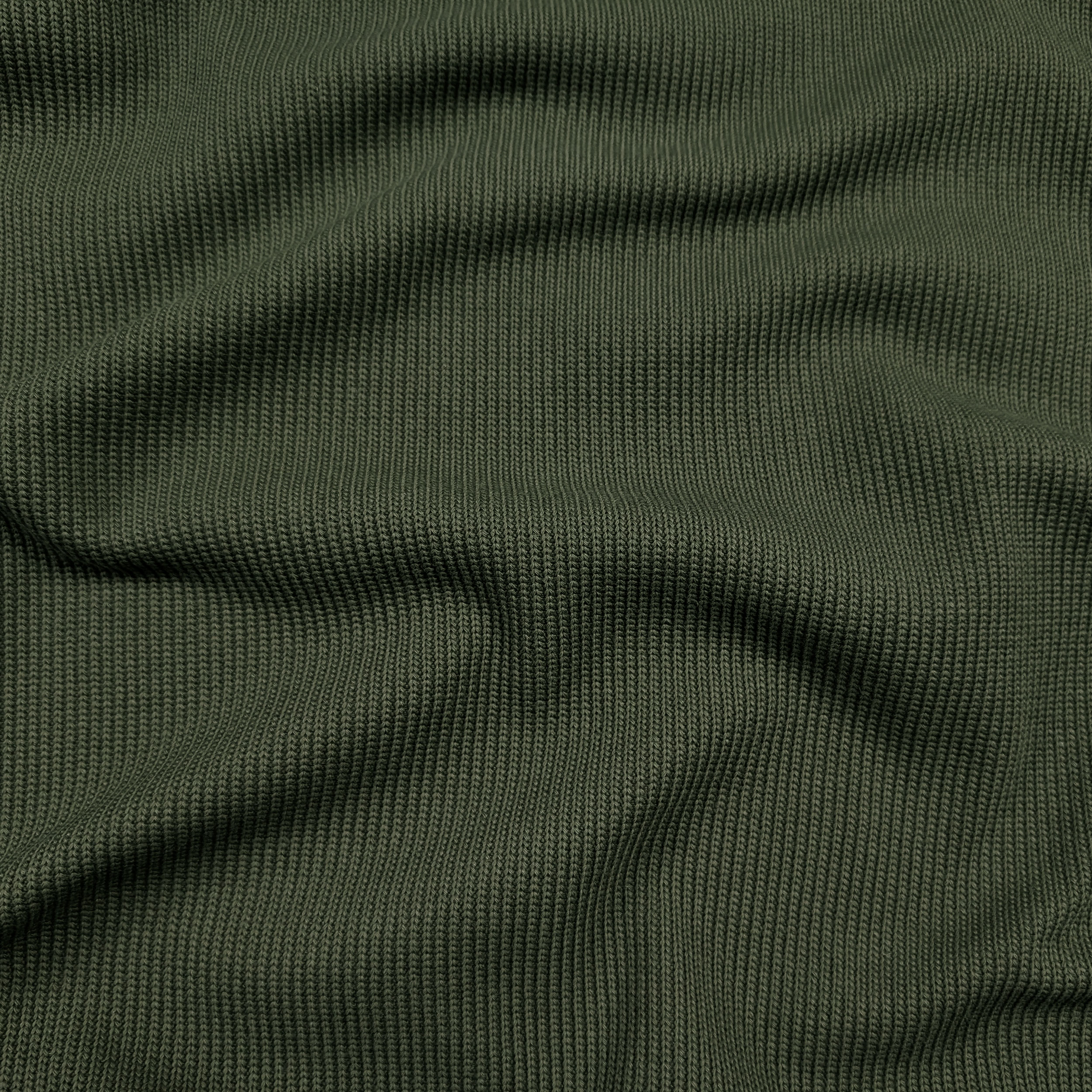 Maglia Cotone a Coste Verde Militare Image