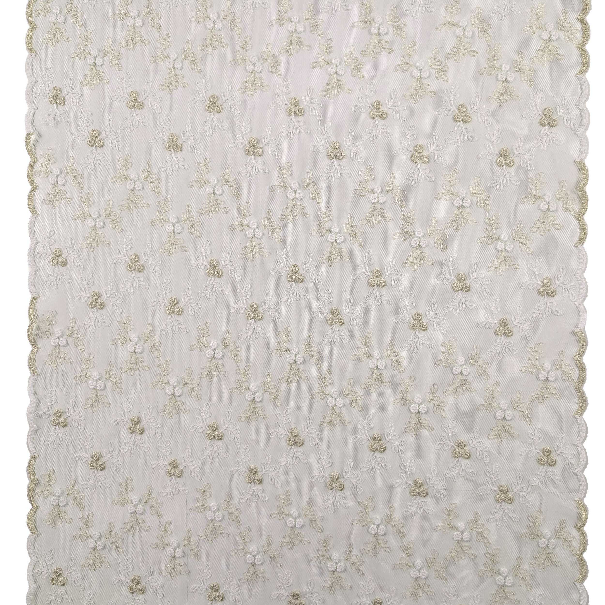 Tessuto Tendino Pizzo Floreale Beige Image