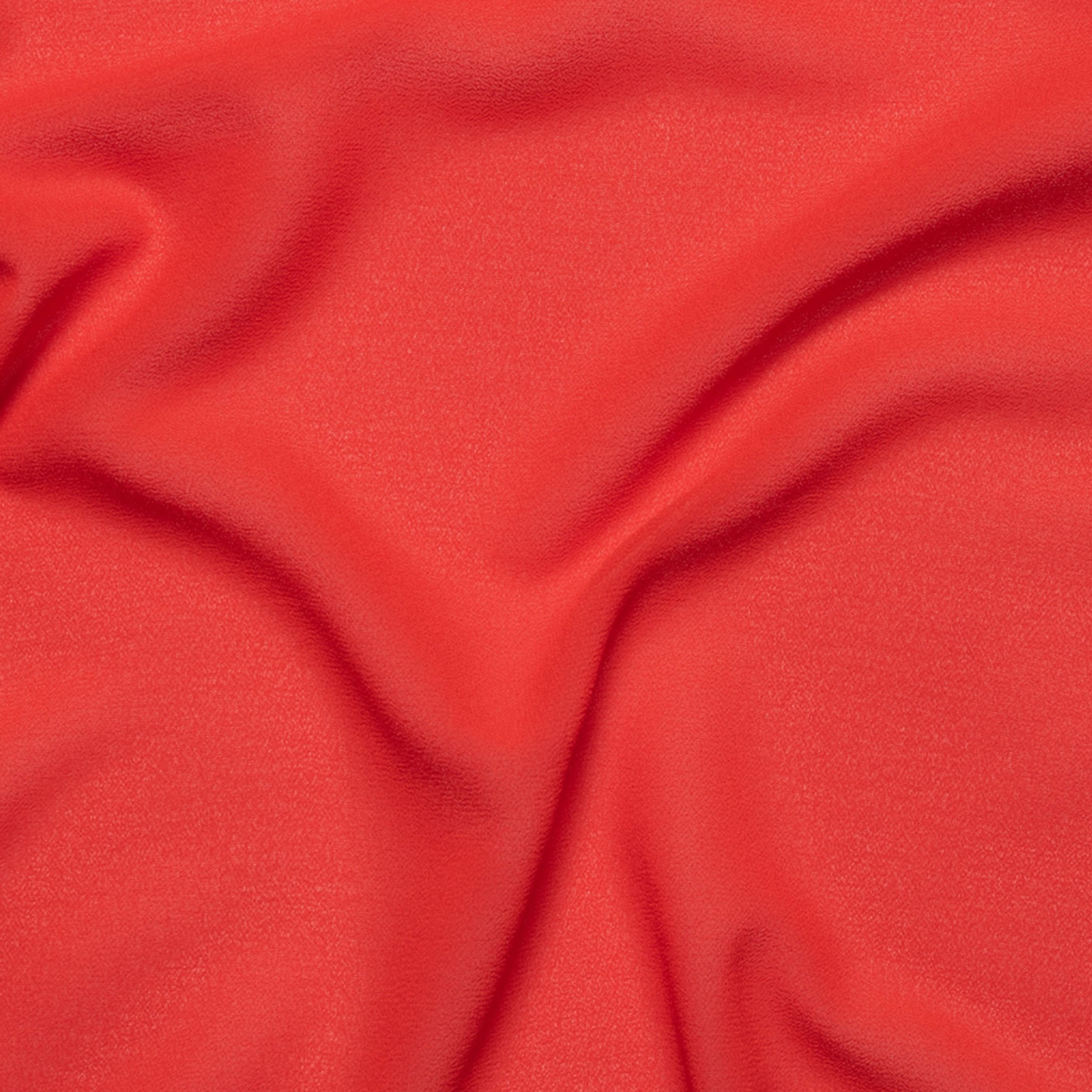 Tessuto Georgette Elasticizzato Tinta Unita Rosso 