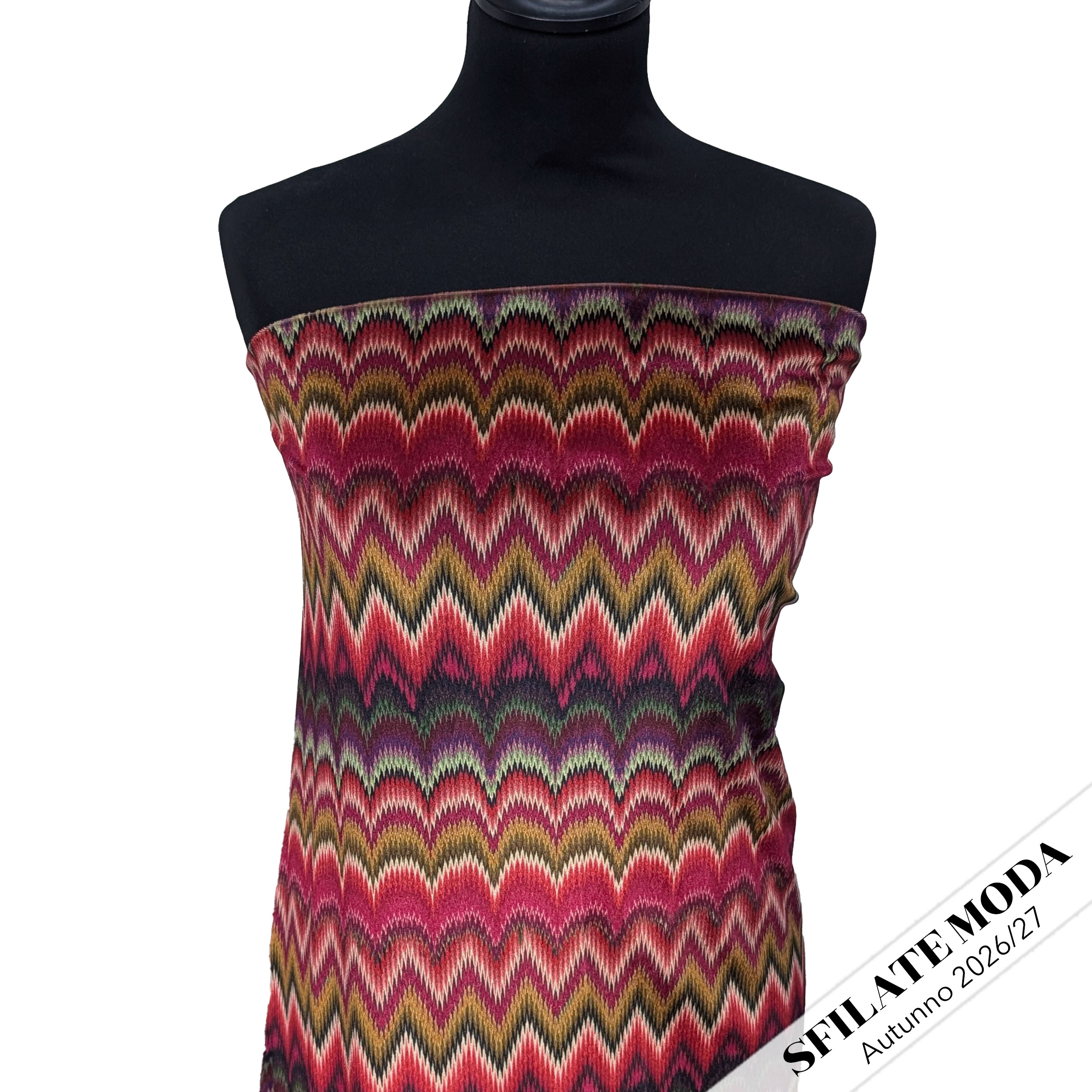 Vellutina Setata Moda Zig Zag Multicolor Image