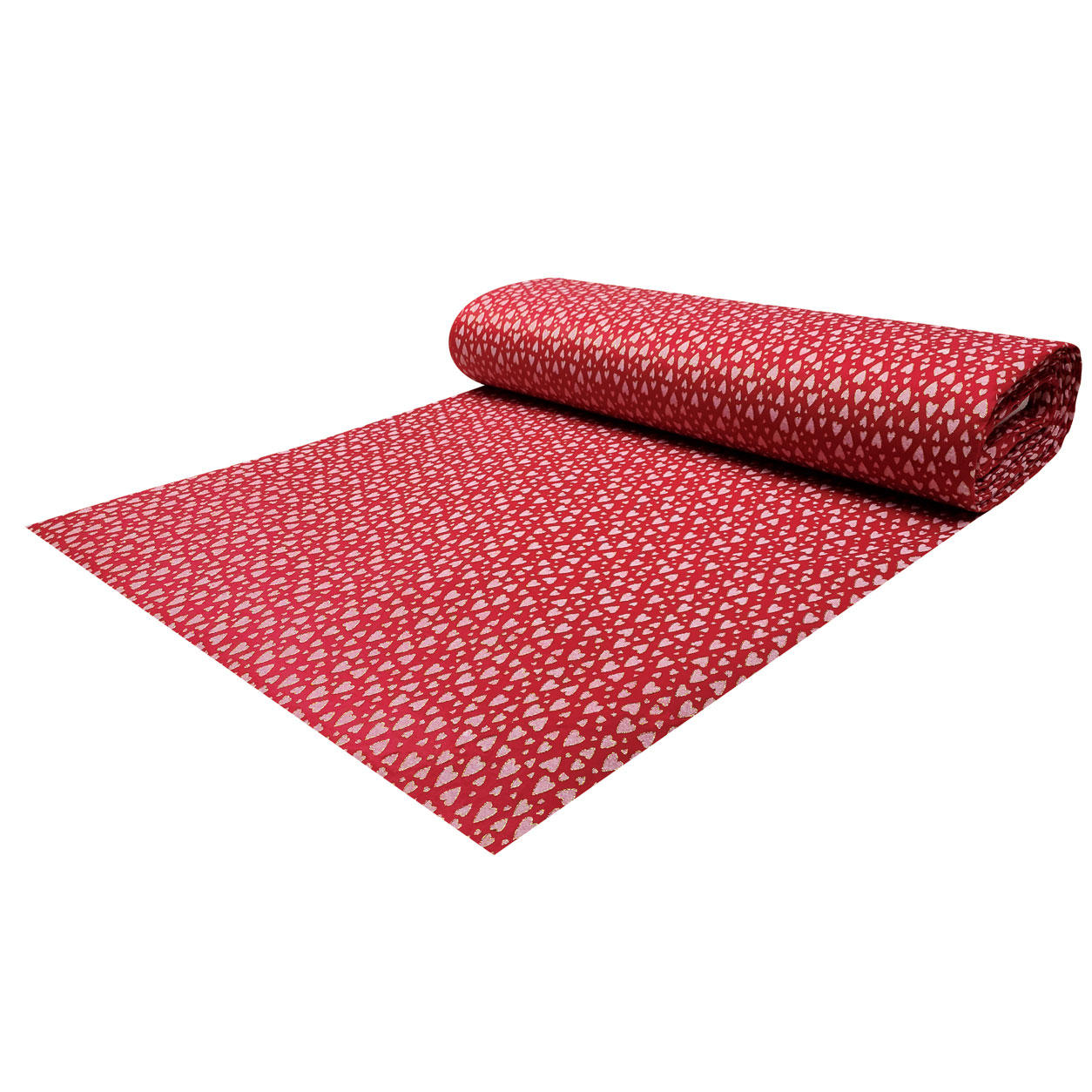 Pannolenci Glitterato Rosso Cuori Bianchi
