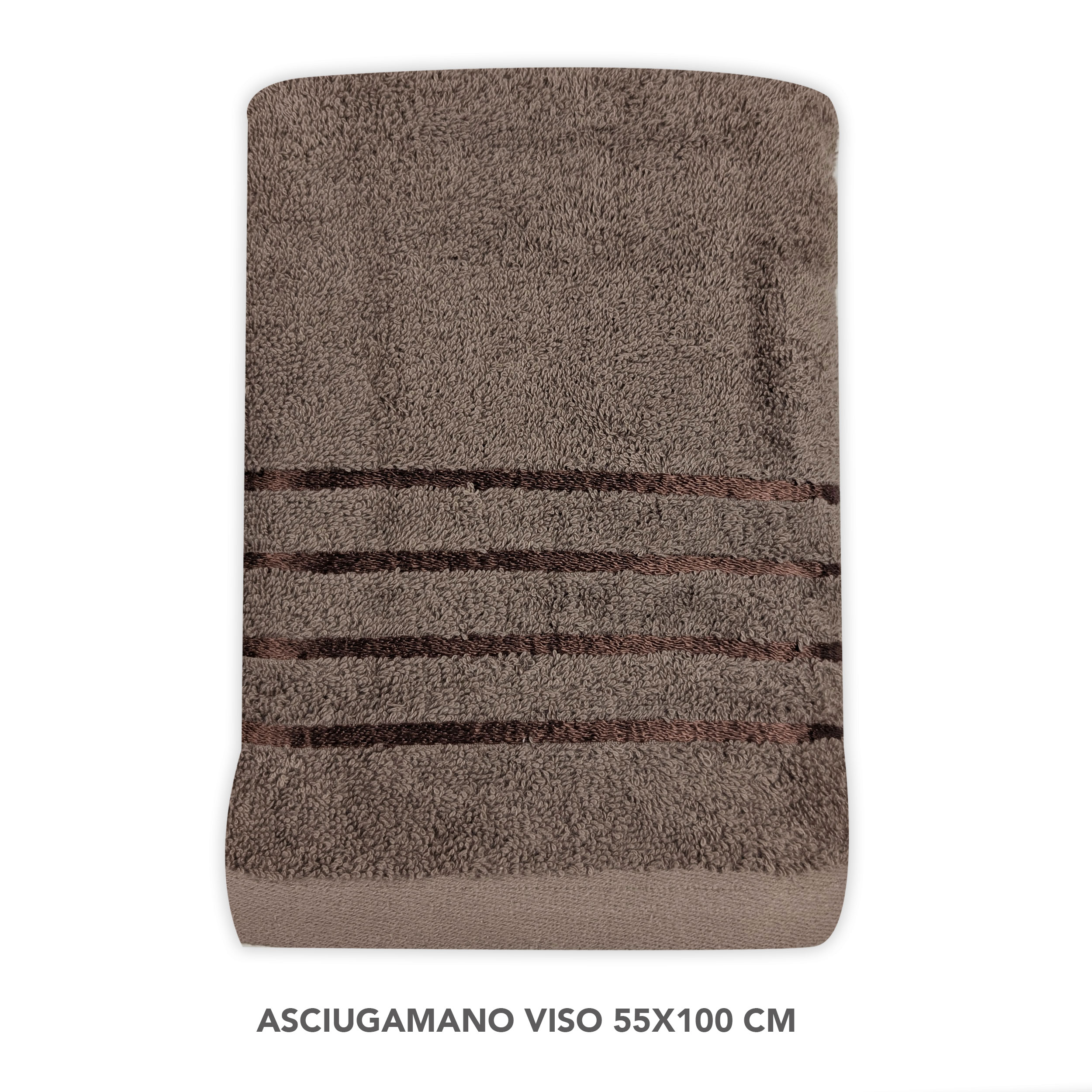 Set Asciugamani Bagno Viso e Ospite Tortora Image