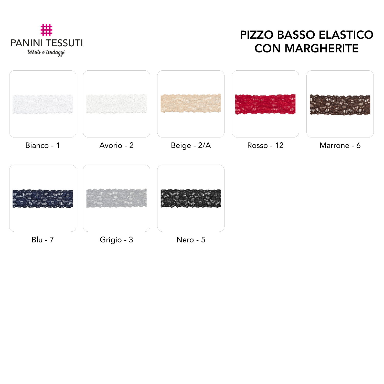 Pizzo Basso Elastico con Margherite Image