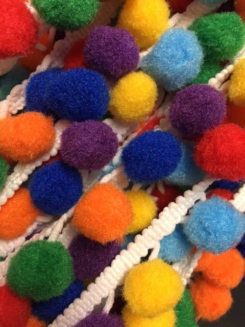 passamaneria pom pom grandi multicolor