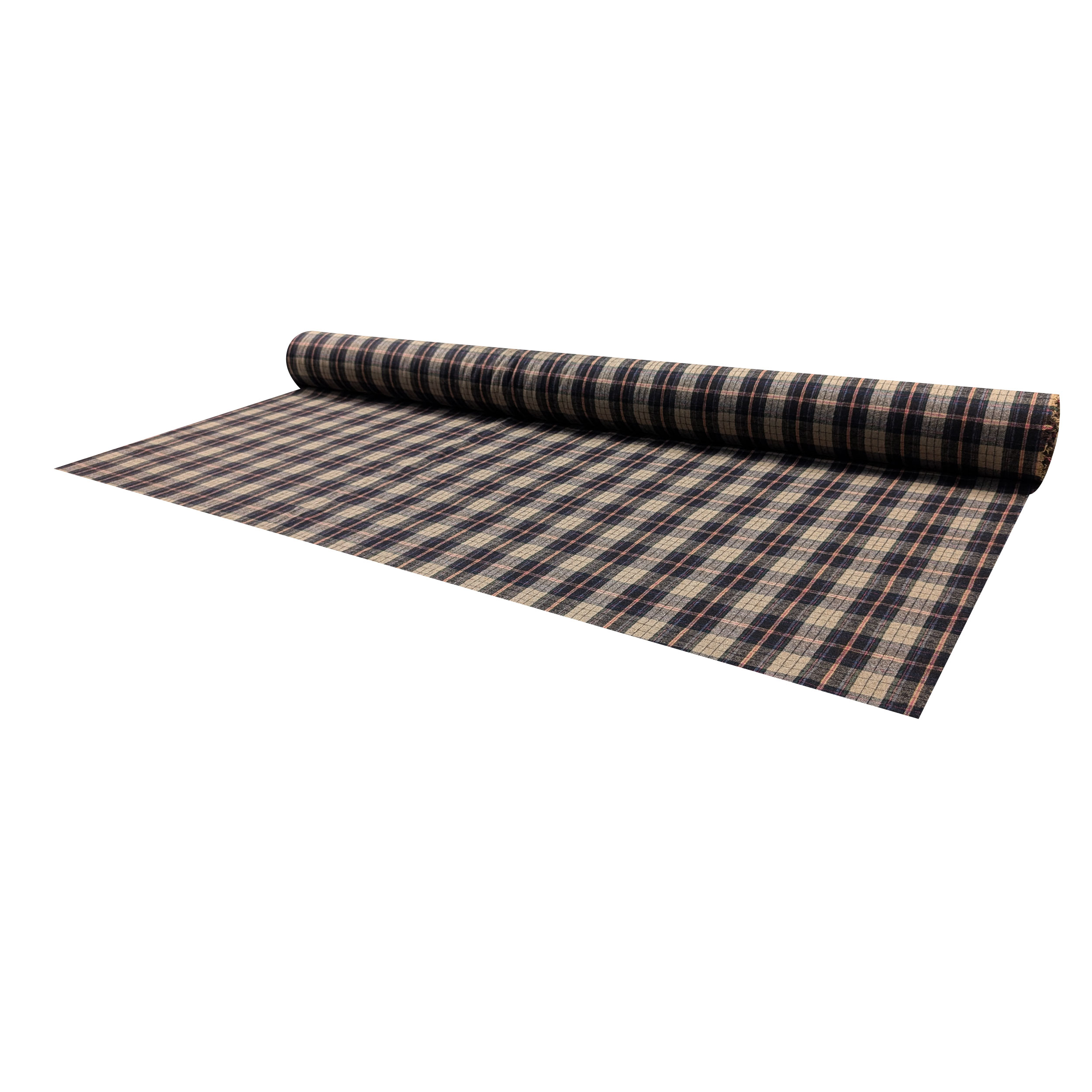 Flanella Tartan Beige e Toni Rosa Viola Image
