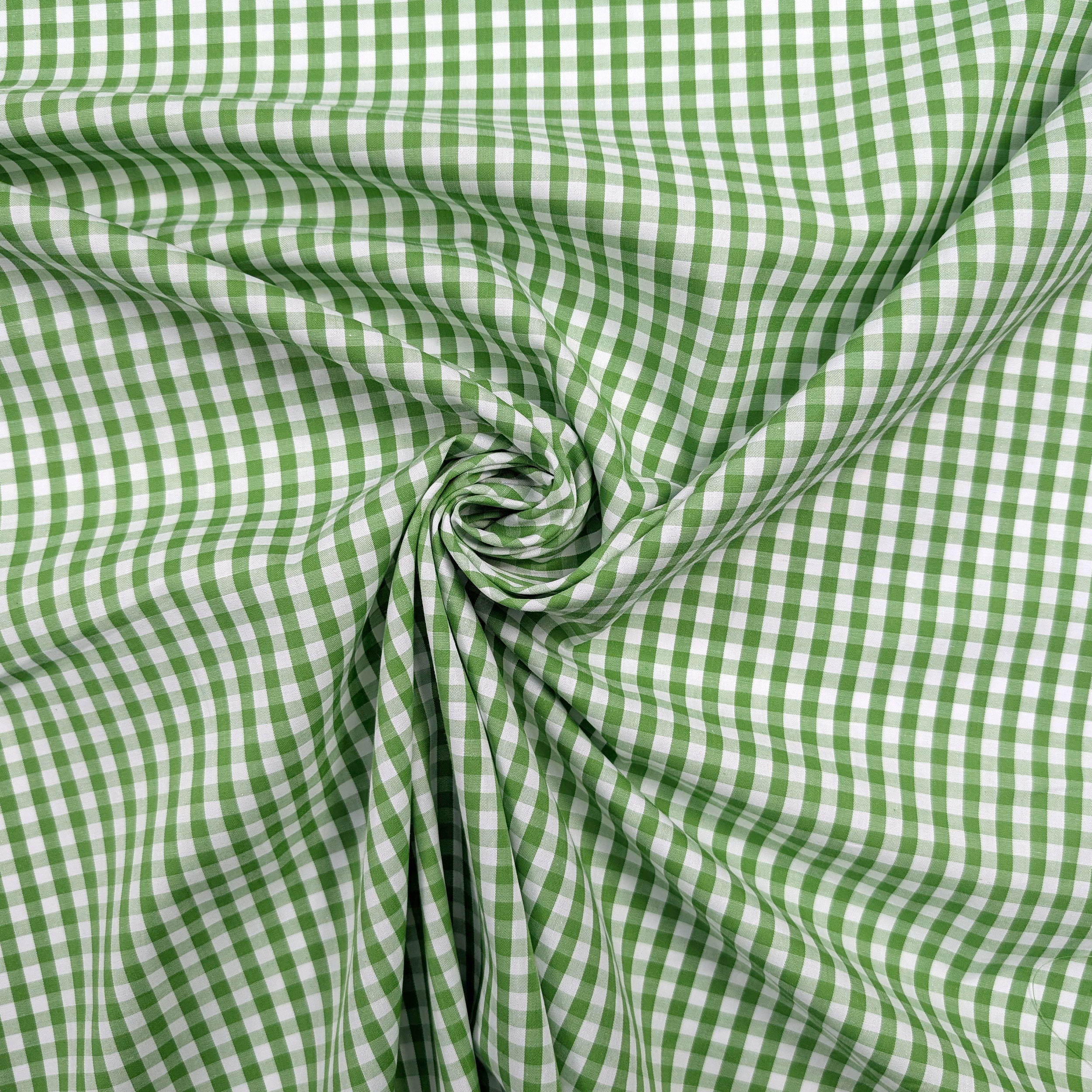 Cotone per Camiceria Quadretto Verde Image