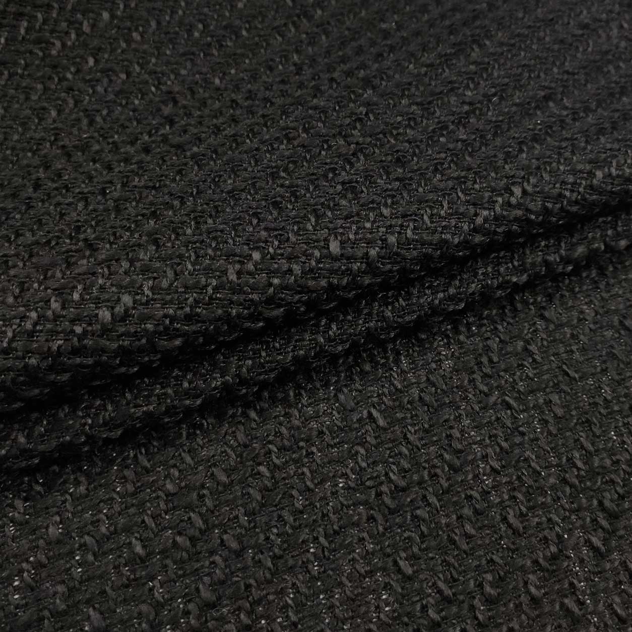 Tessuto Misto Cotone Trama Chanel Nero