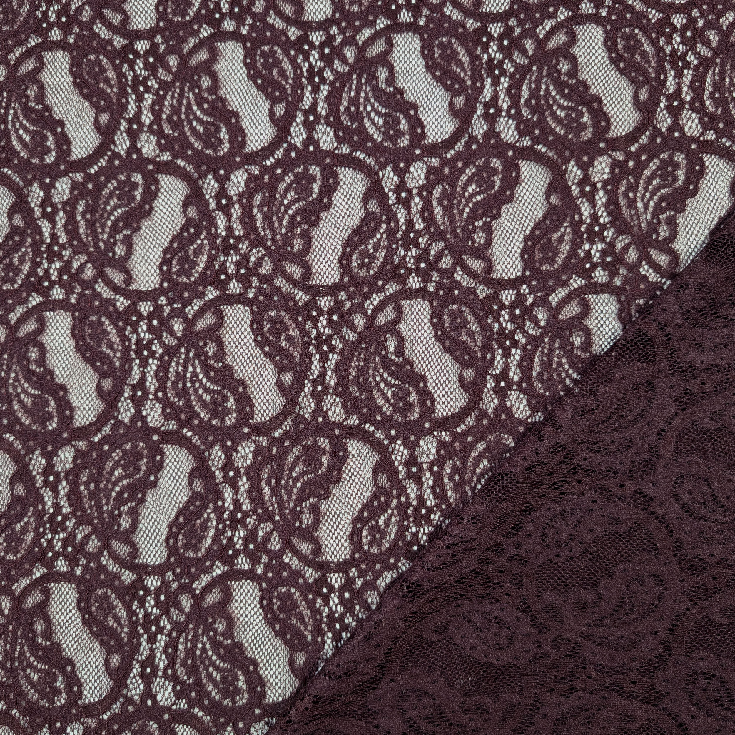 Pizzo Doppio Bordo Bielastico Bordeaux Image