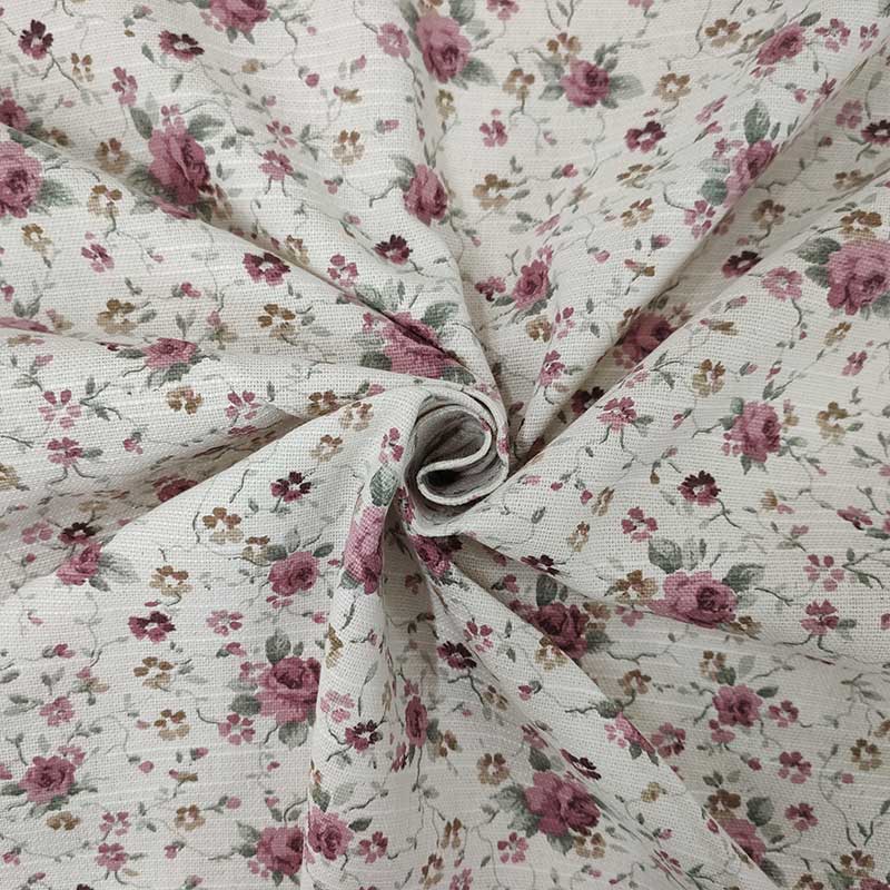 Tessuto cotone arredo fiorellini rosa