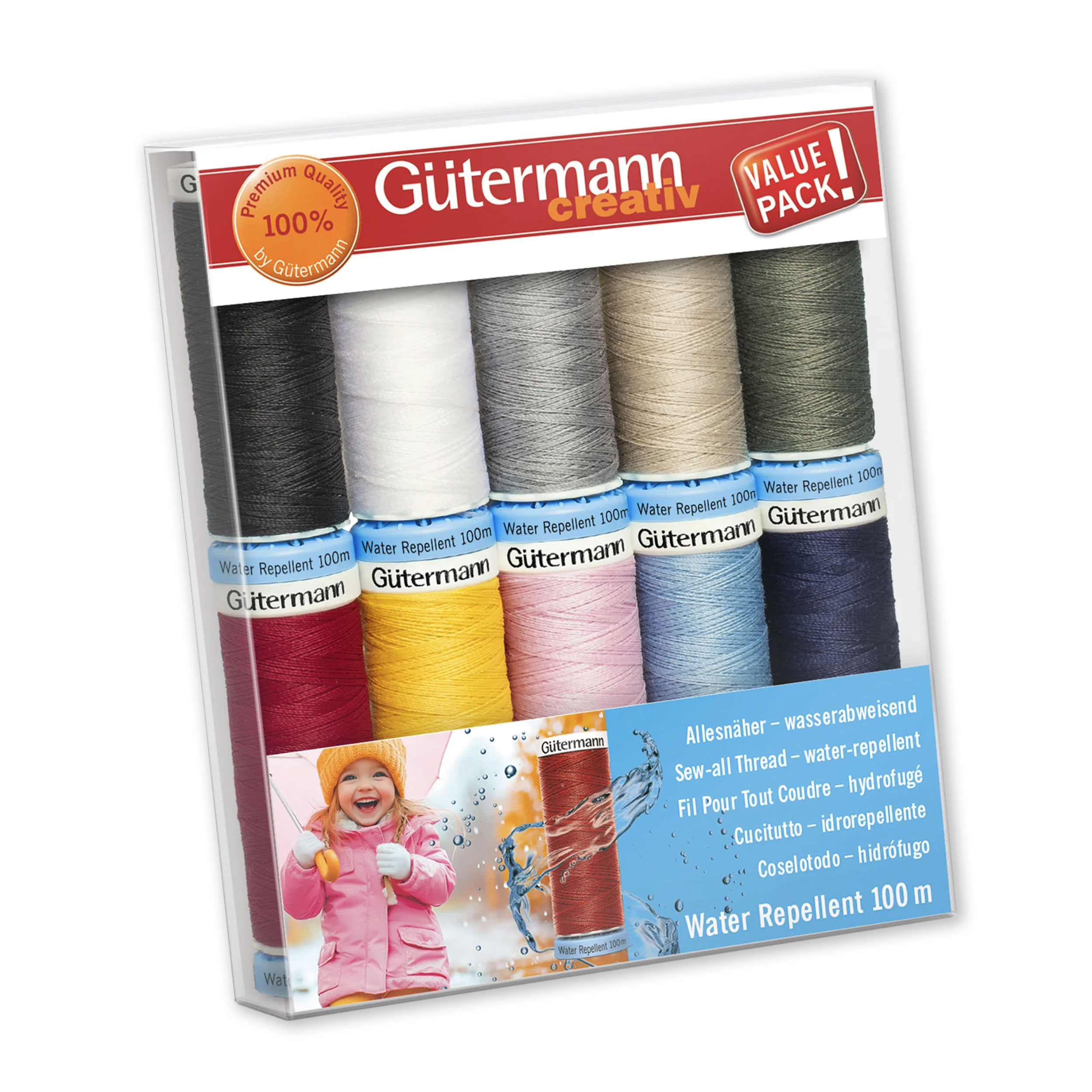 Gutermann Set 10 Bobine Filo Cucitutto Idrorepellente 100 m Image