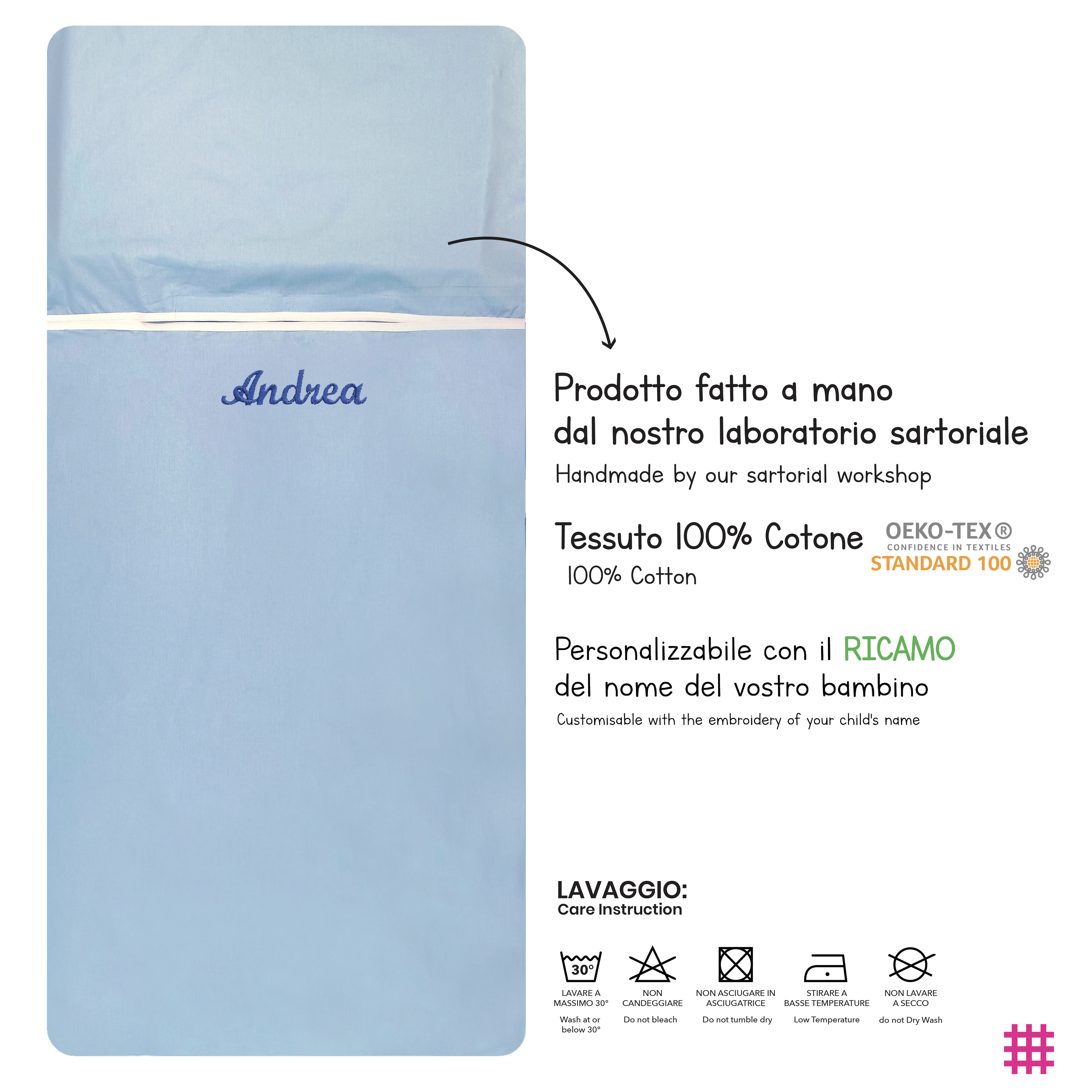 Sacco Nanna Estivo Tinta Unita Azzurro Image