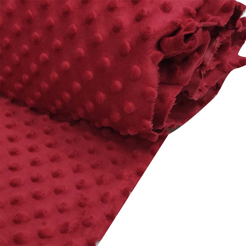 Tessuto Minky Dots Peluche Rosso 