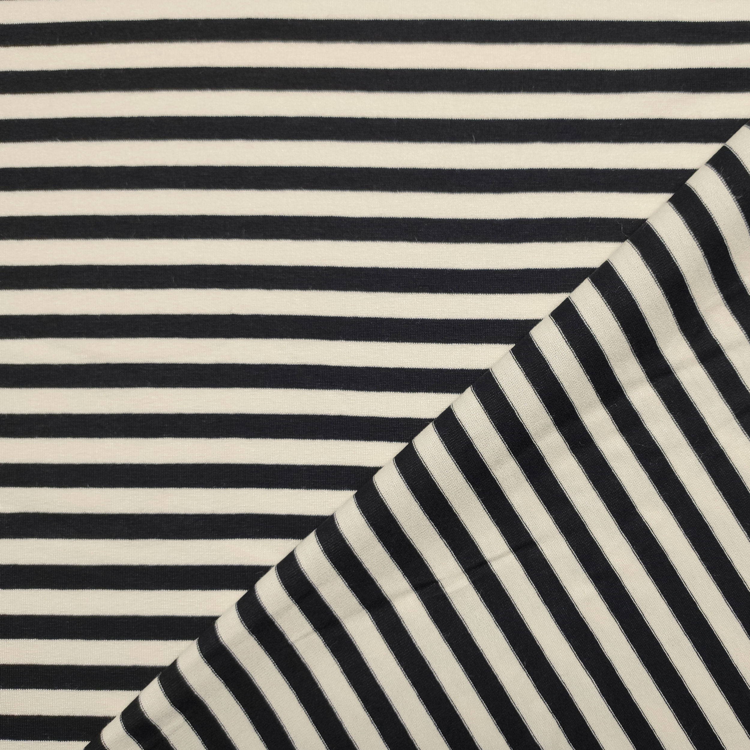 Jersey Bielastico Righe Panna e Nere