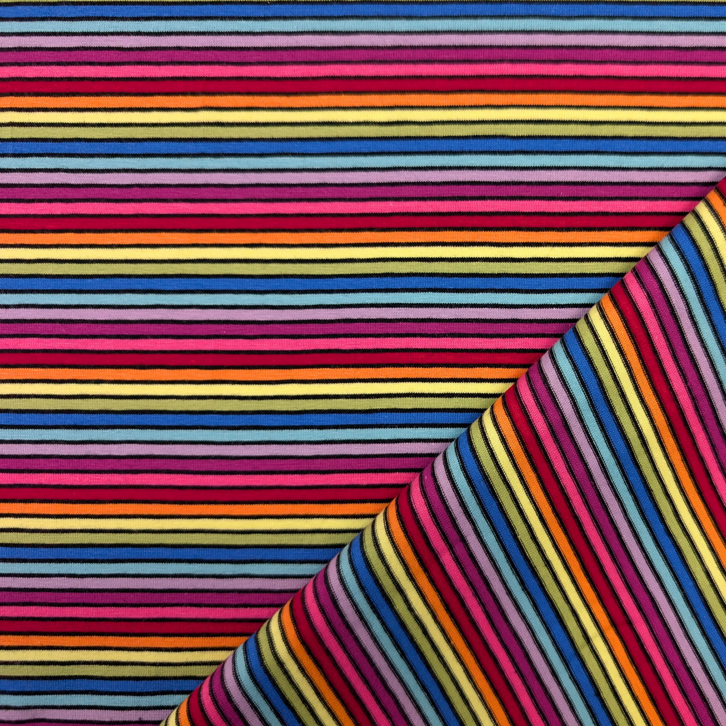 Jersey Cotone Righe Orizzontali Multicolor Image