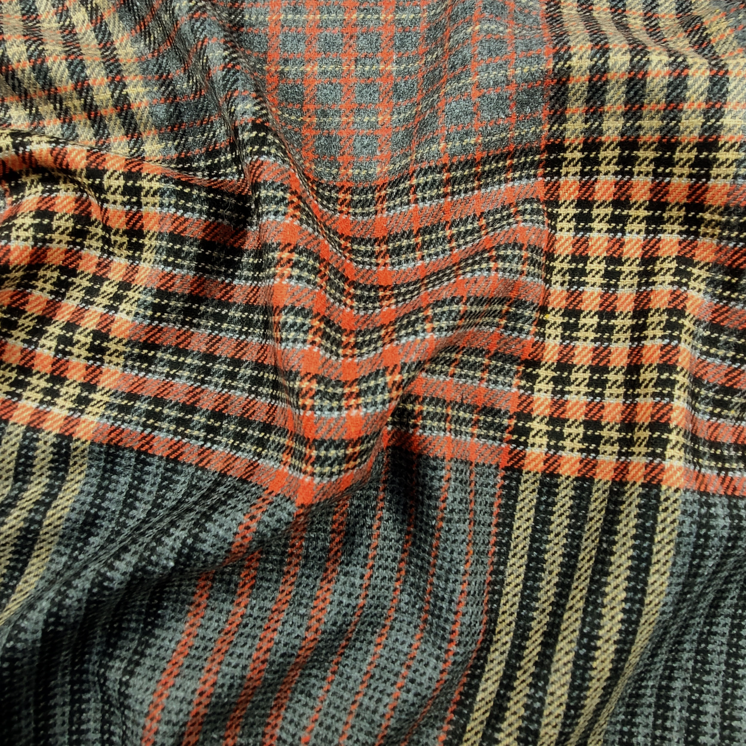 Tartan Quadri Arancio Beige e Grigio