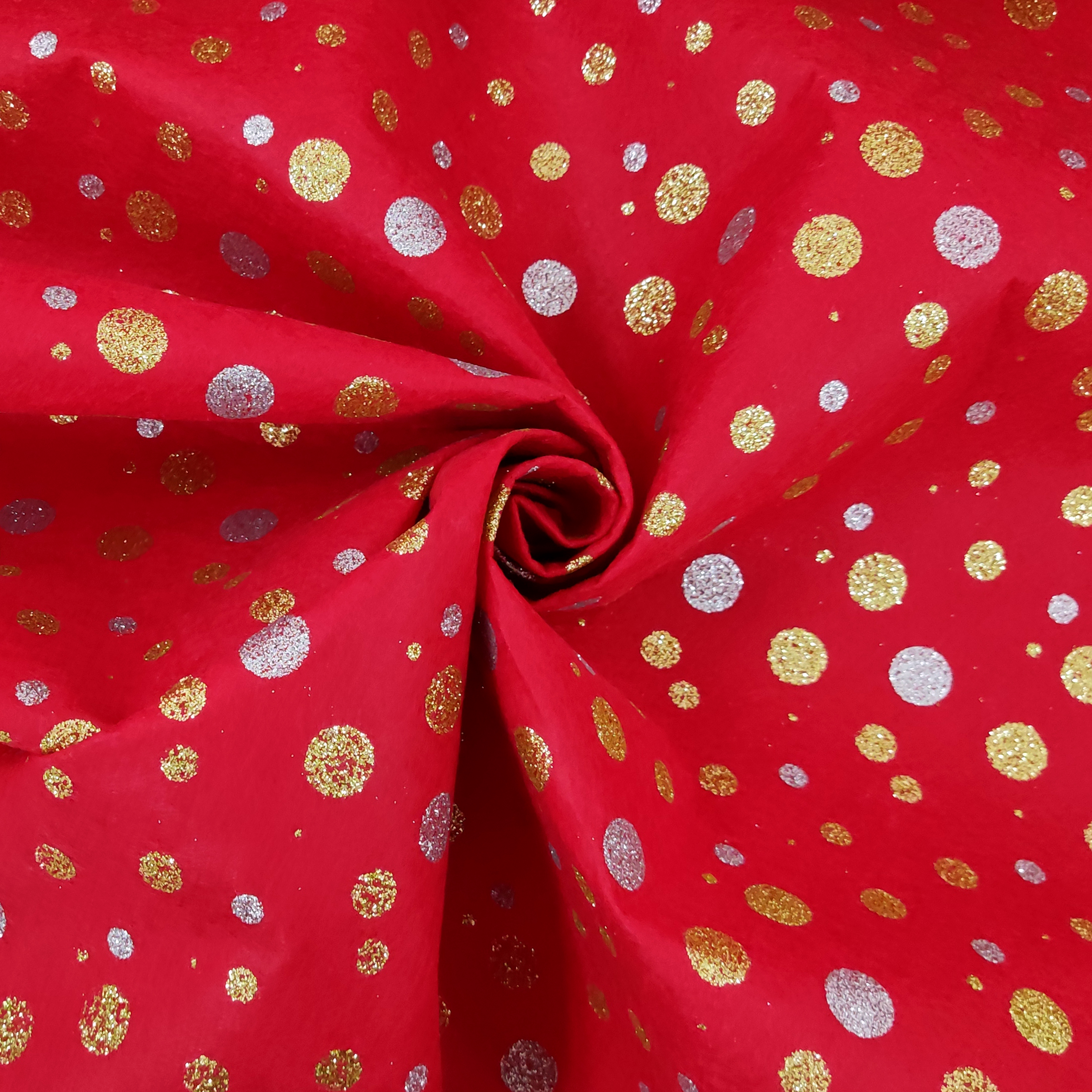 Pannolenci Pois Glitter Sfondo Rosso