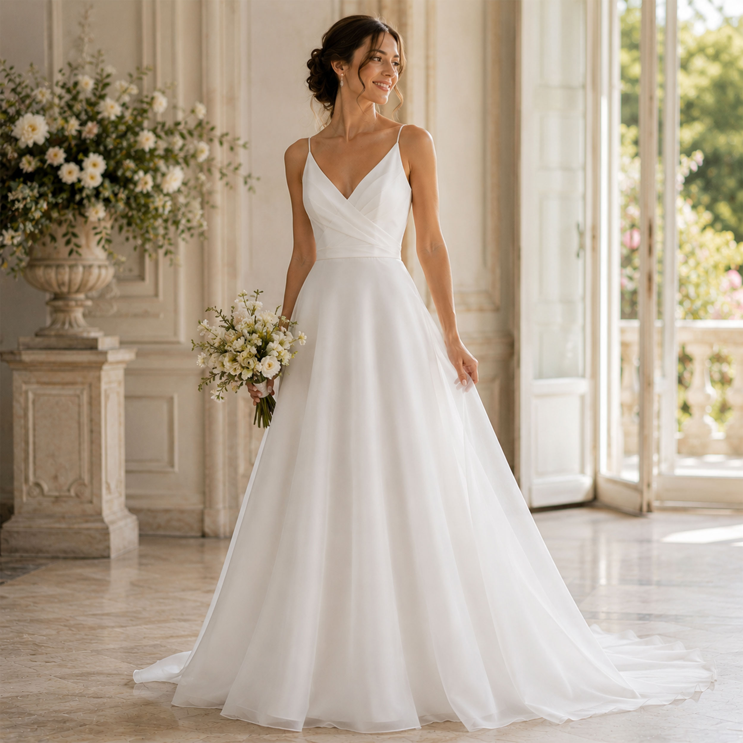 Doppia Organza Setata Bianca Image