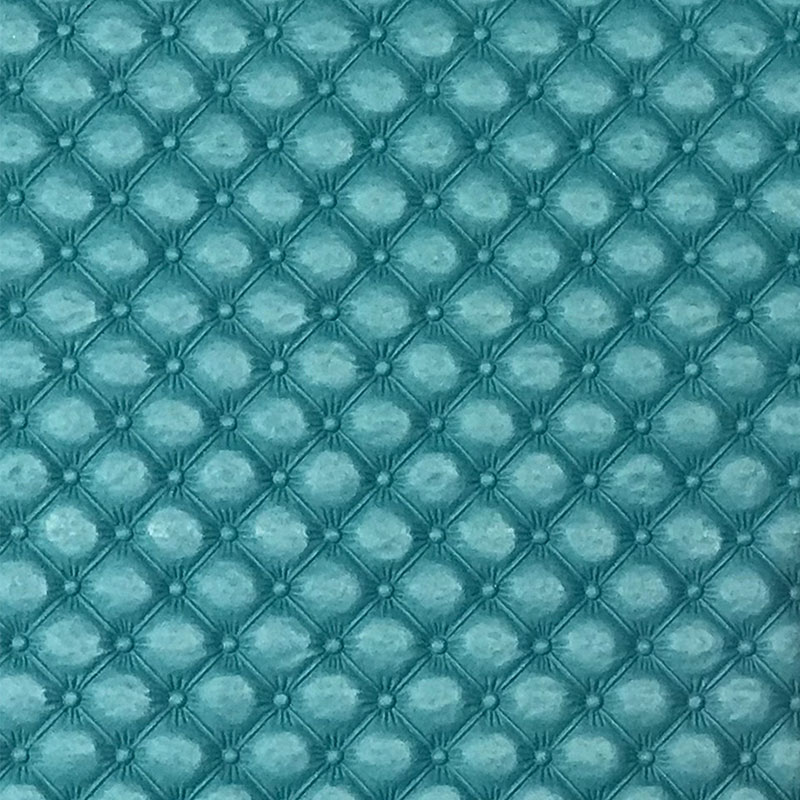 Ritaglio Tessuto Ecopelle Effetto Matelassè Verde/Blu 50 x 140 cm