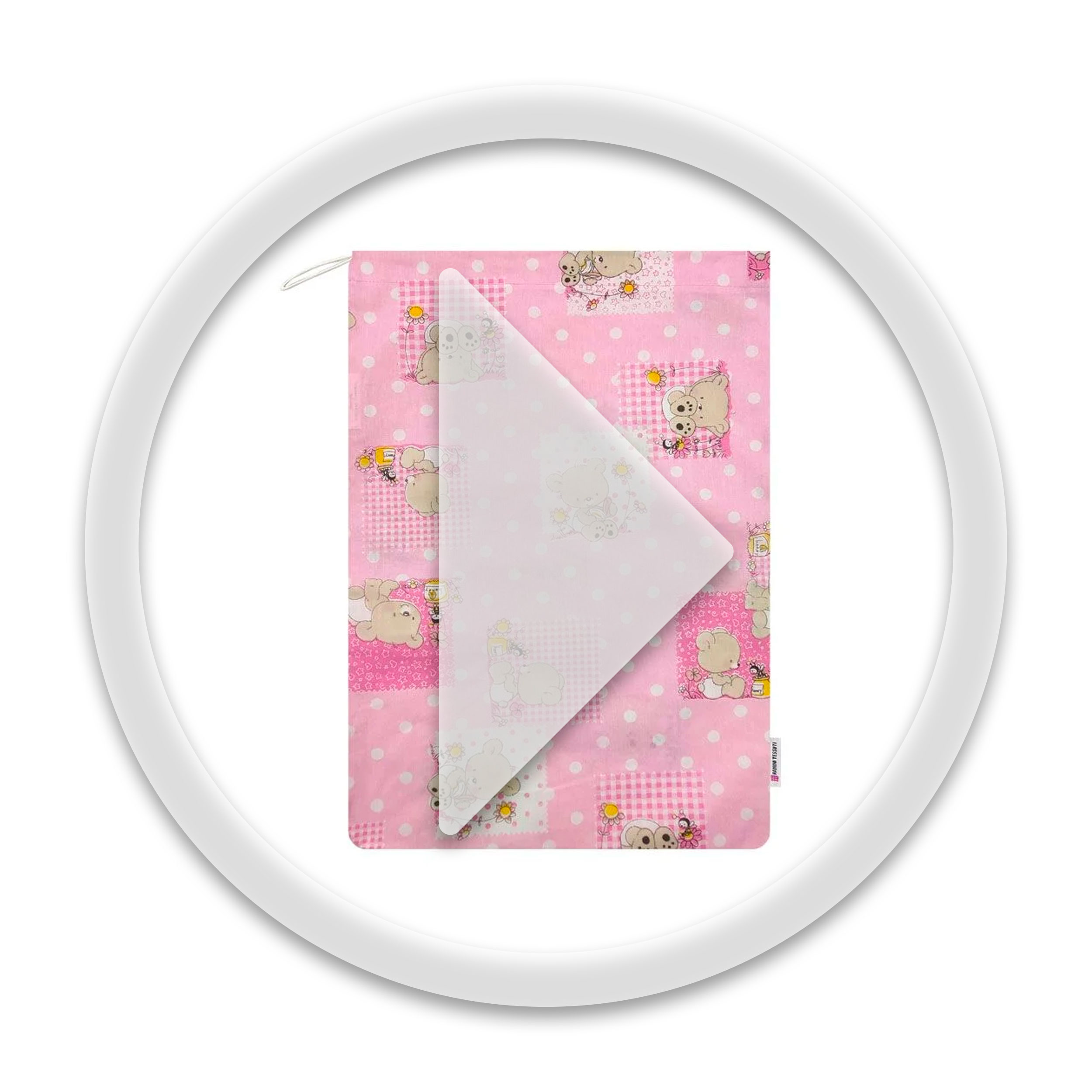 Sacchetto per il Cambio Asilo Orsetti e Api Rosa Image