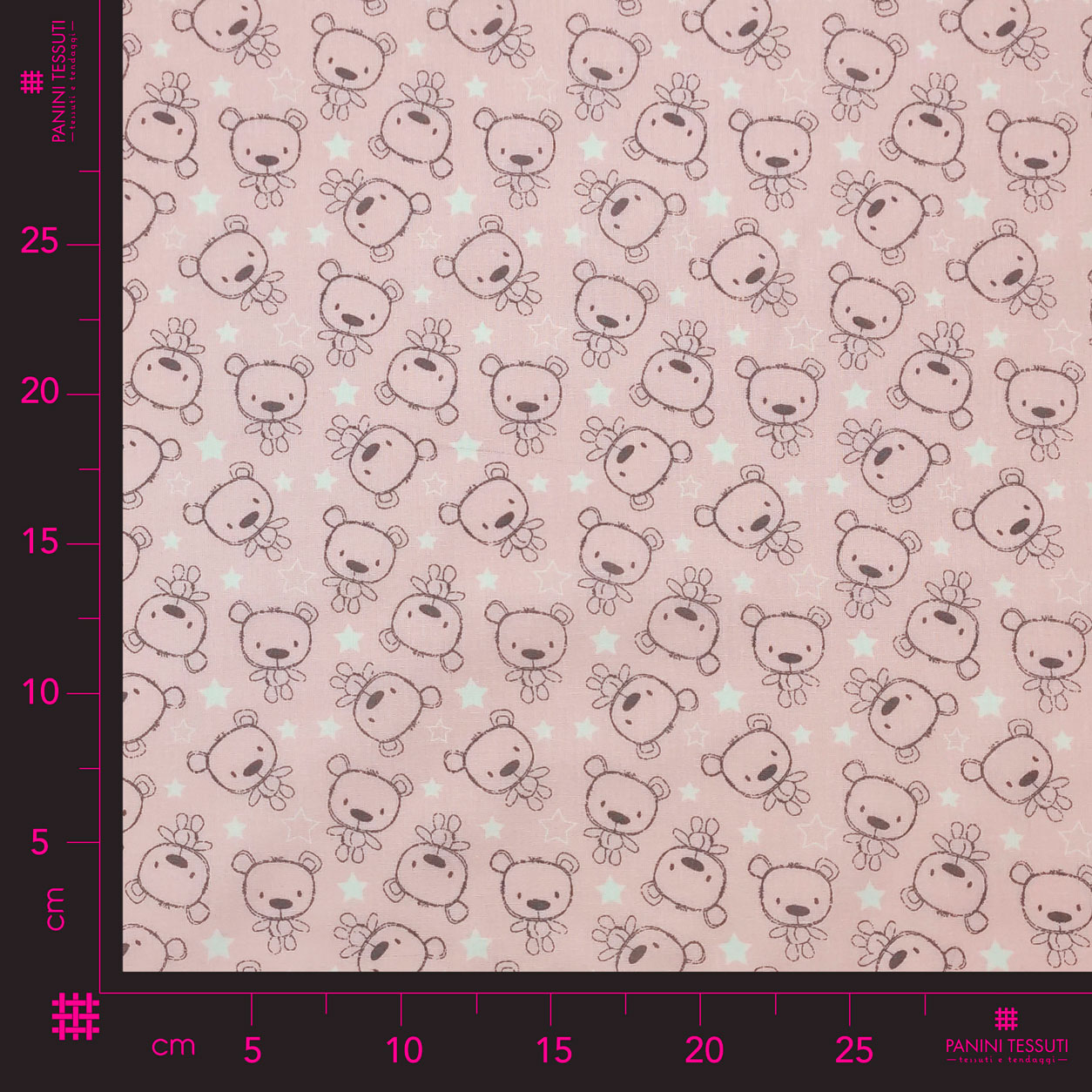 Cotone orsetti sfondo rosa