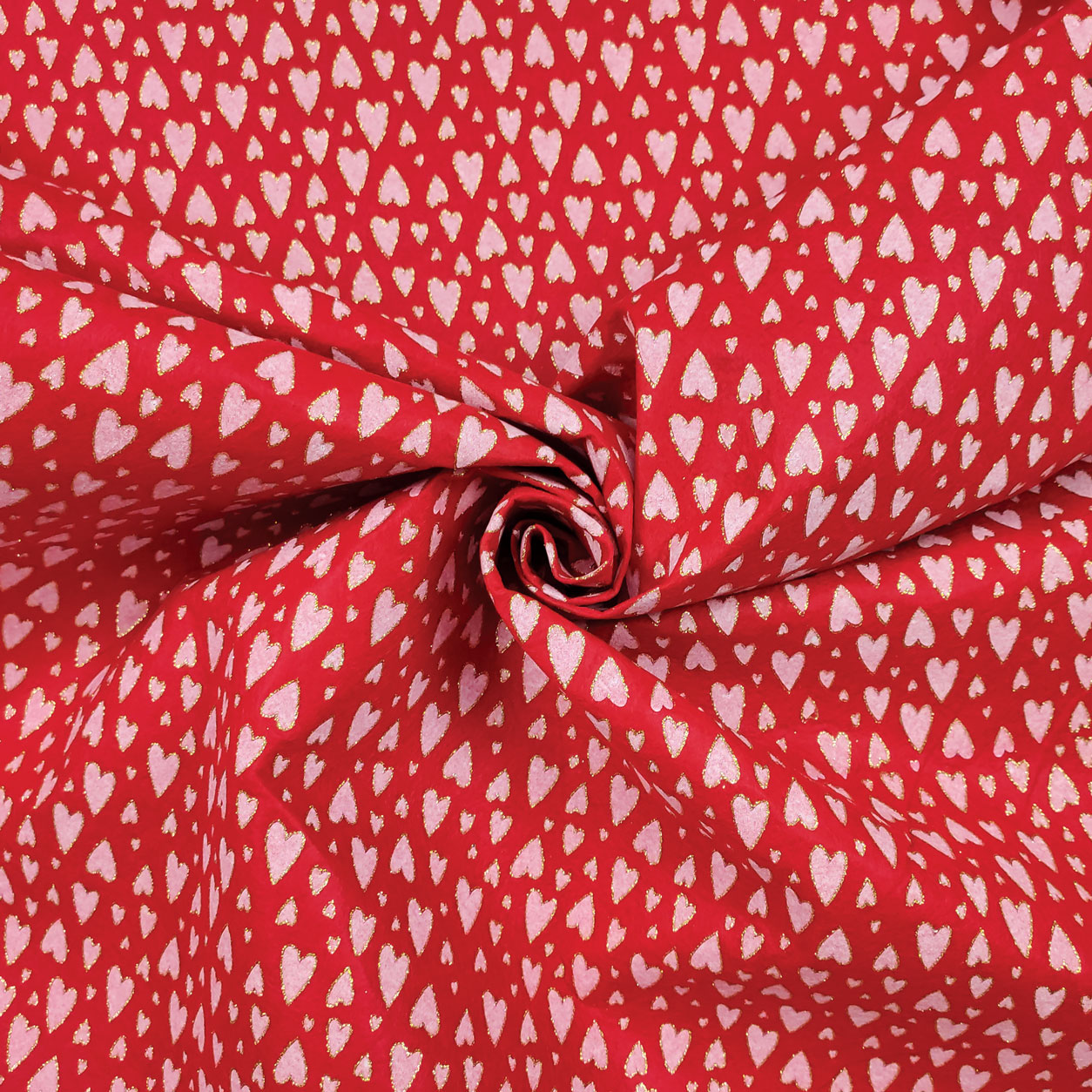 Pannolenci Glitterato Rosso Cuori Bianchi