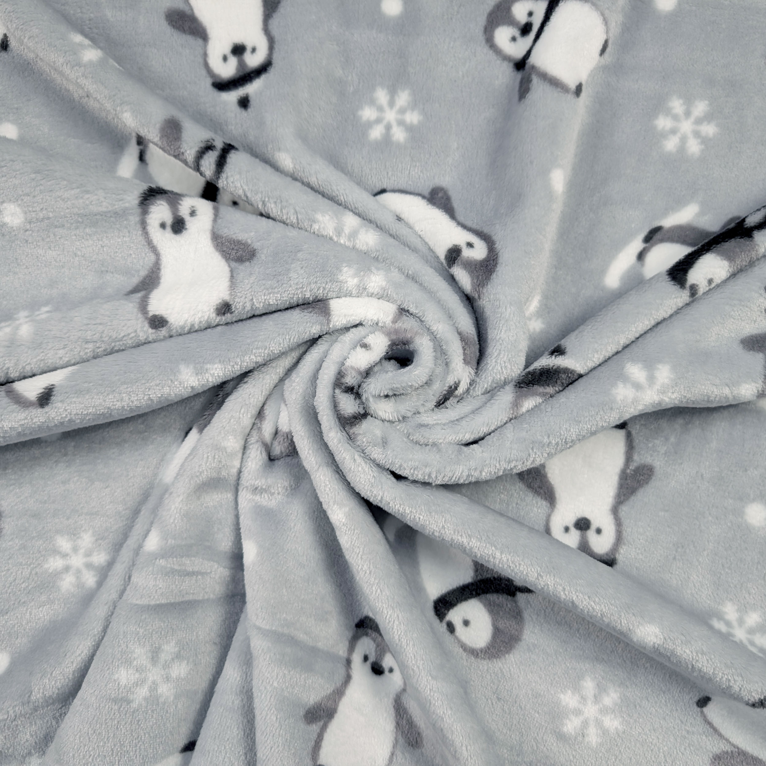 Pile Mano Cachemire Pinguini Sfondo Grigio Image