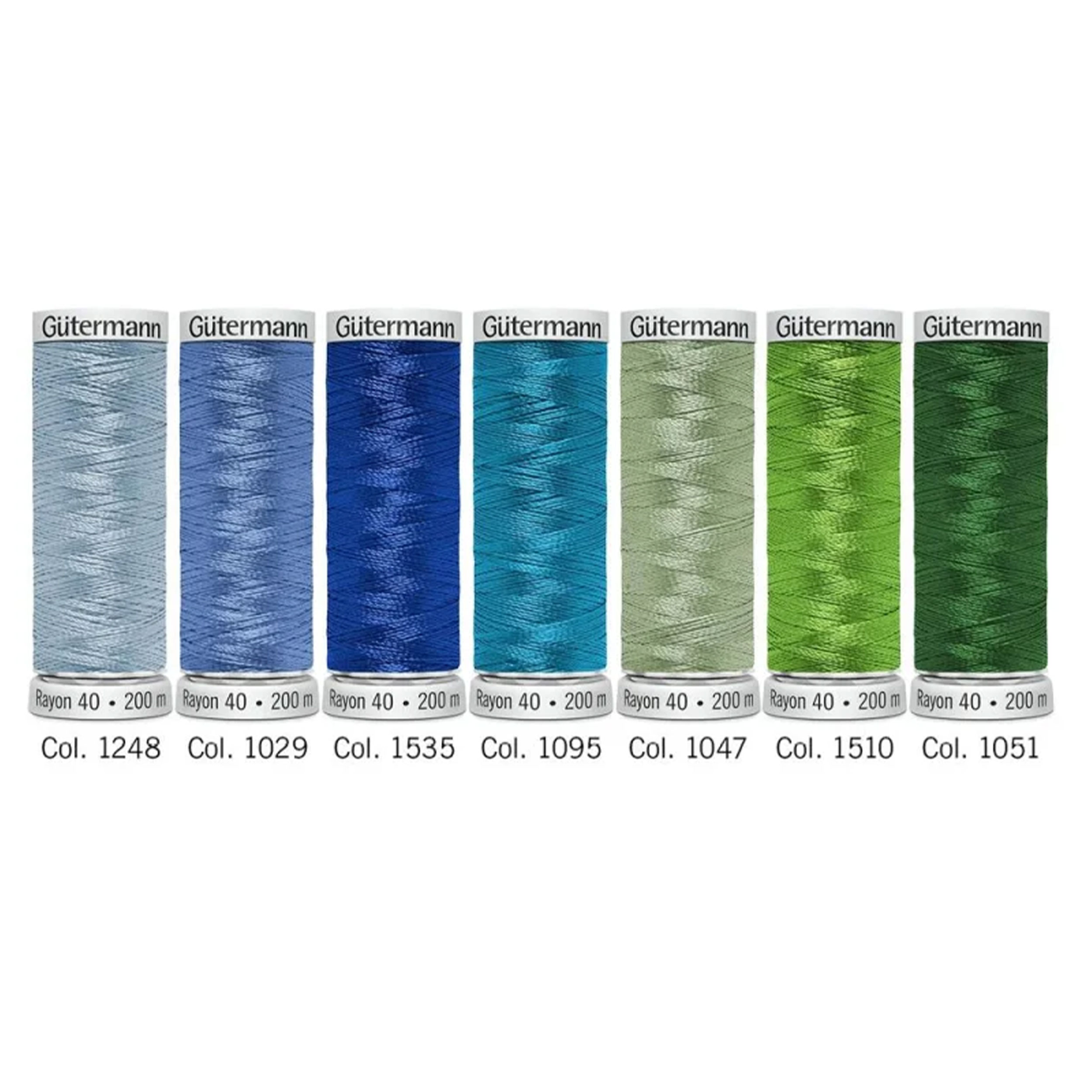 Gutermann Set 7 Bobine Filo da Ricamo a Macchina Rayon 40 200 m Image