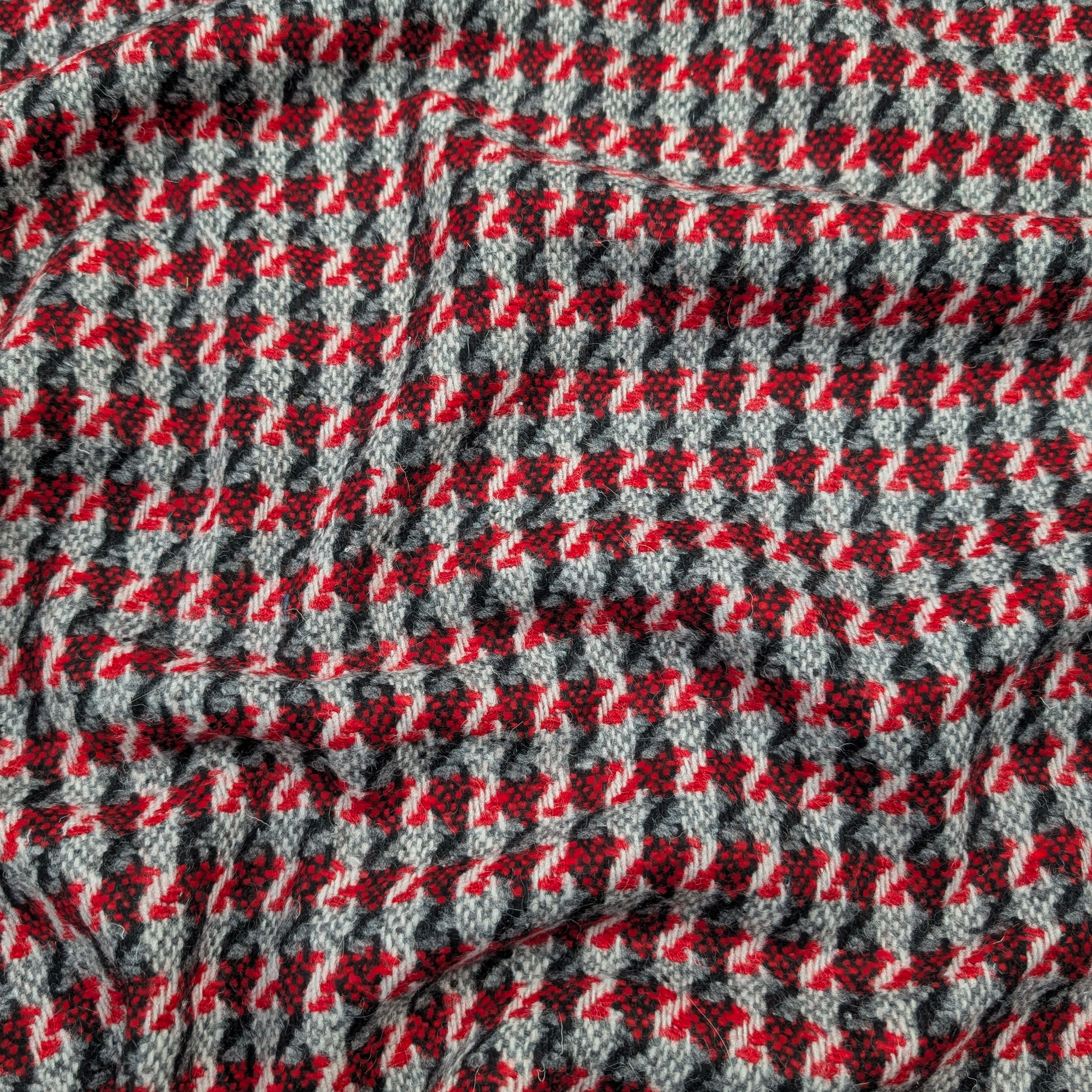 Misto Lana Righe Astratte Rosso e Nero Image