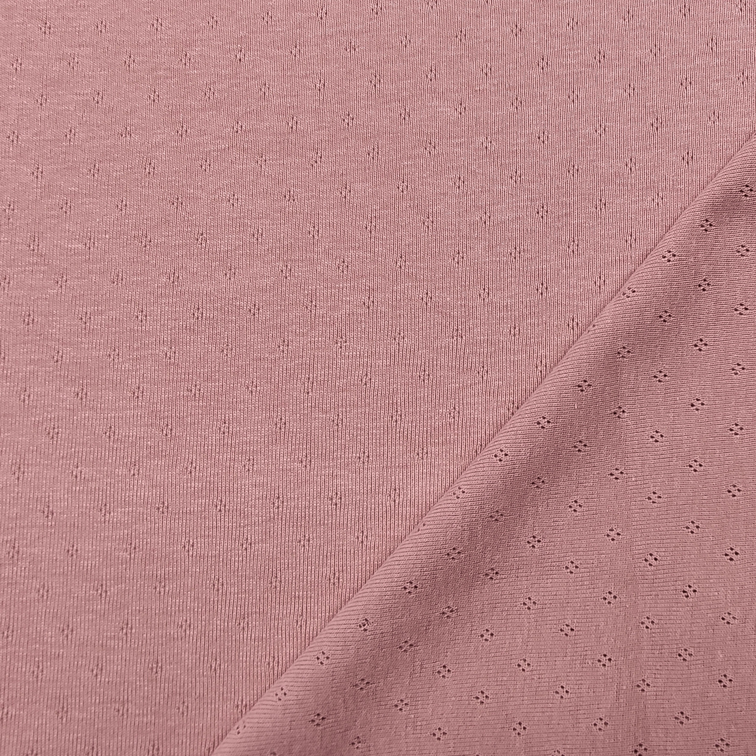 jersey tessuto rosa antico con fiorellini 
