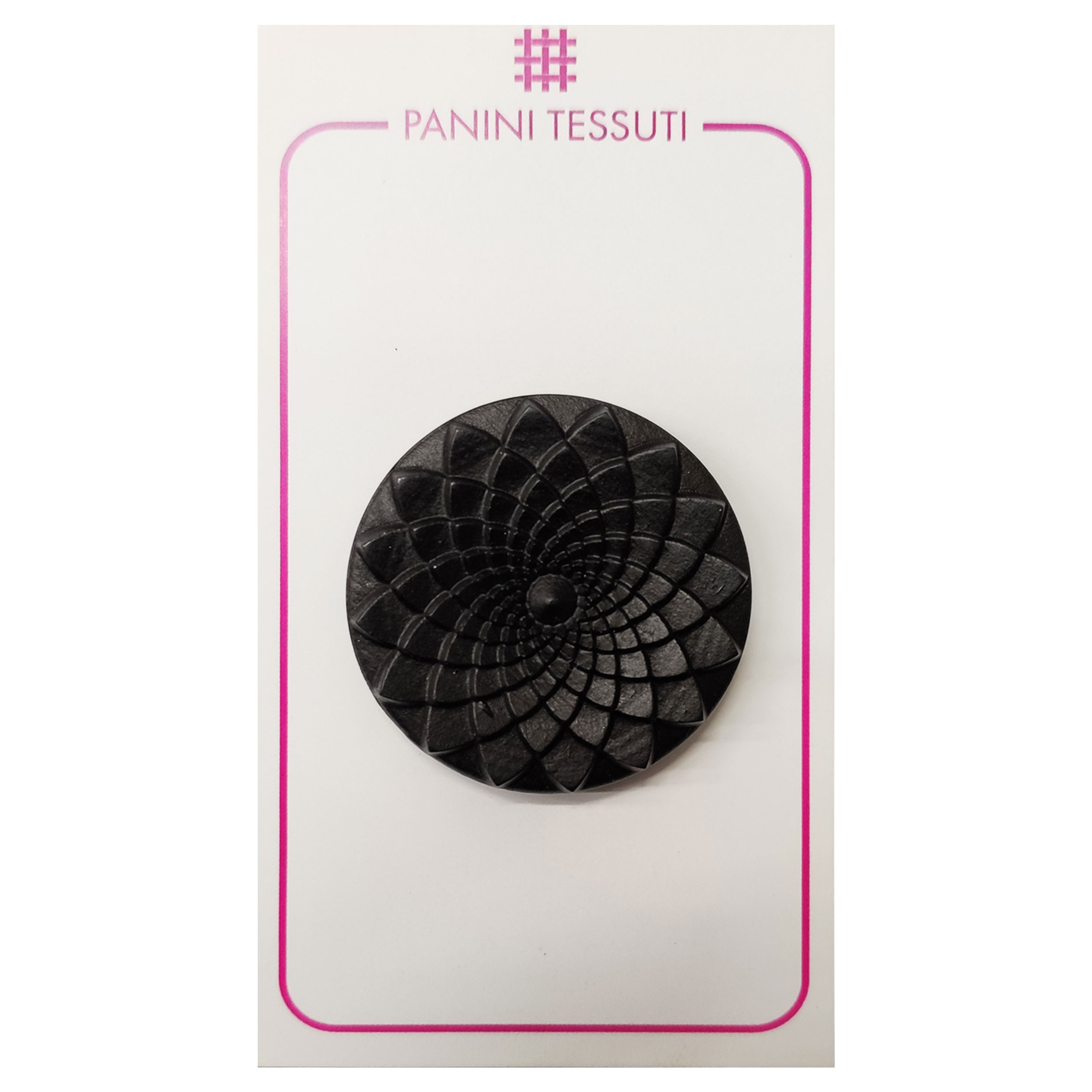 Bottone Decorato Fiore Colore Nero 1 Pezzo - Lin 54
