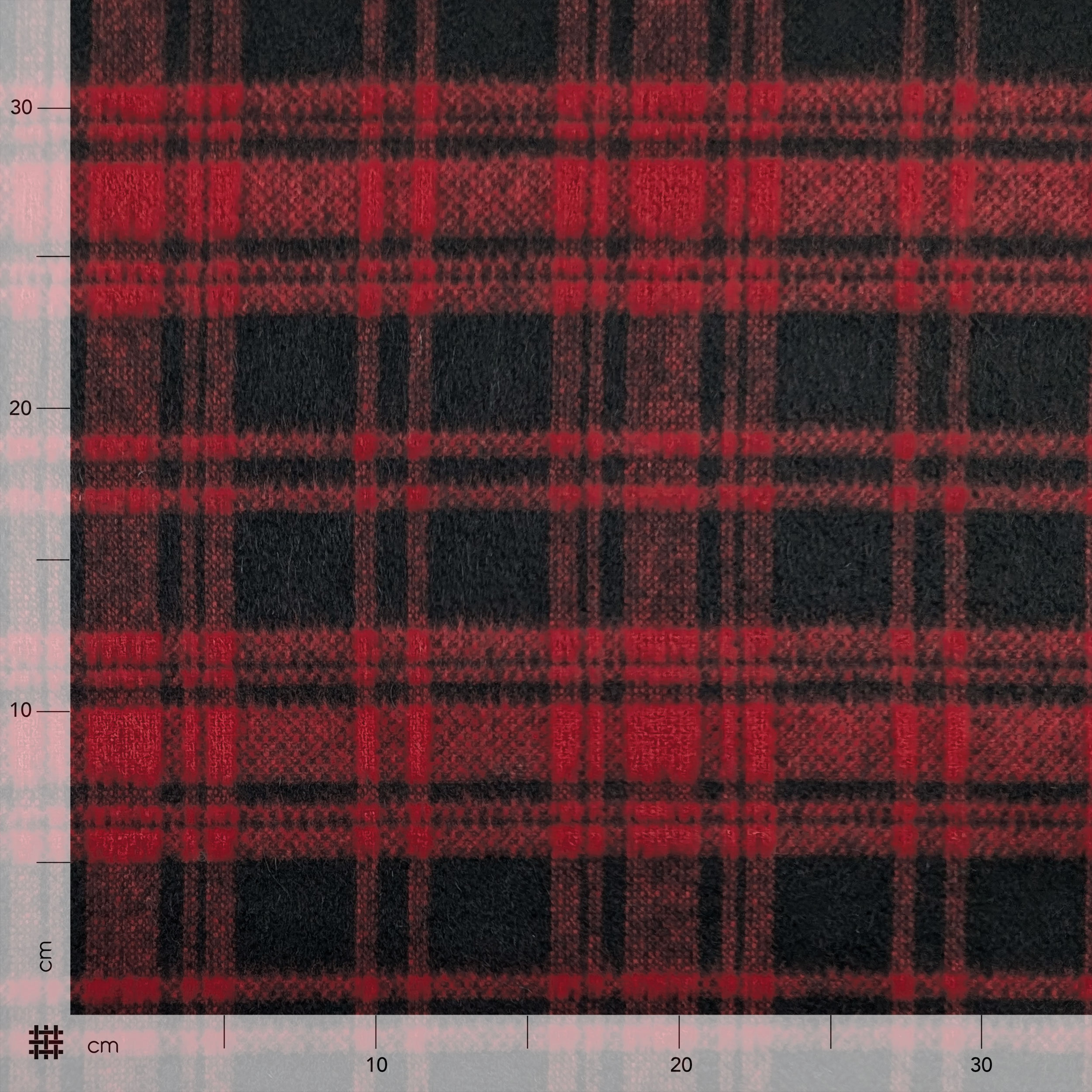 Cappotto Lana Cashmere Double Tartan Rosso e Nero Image