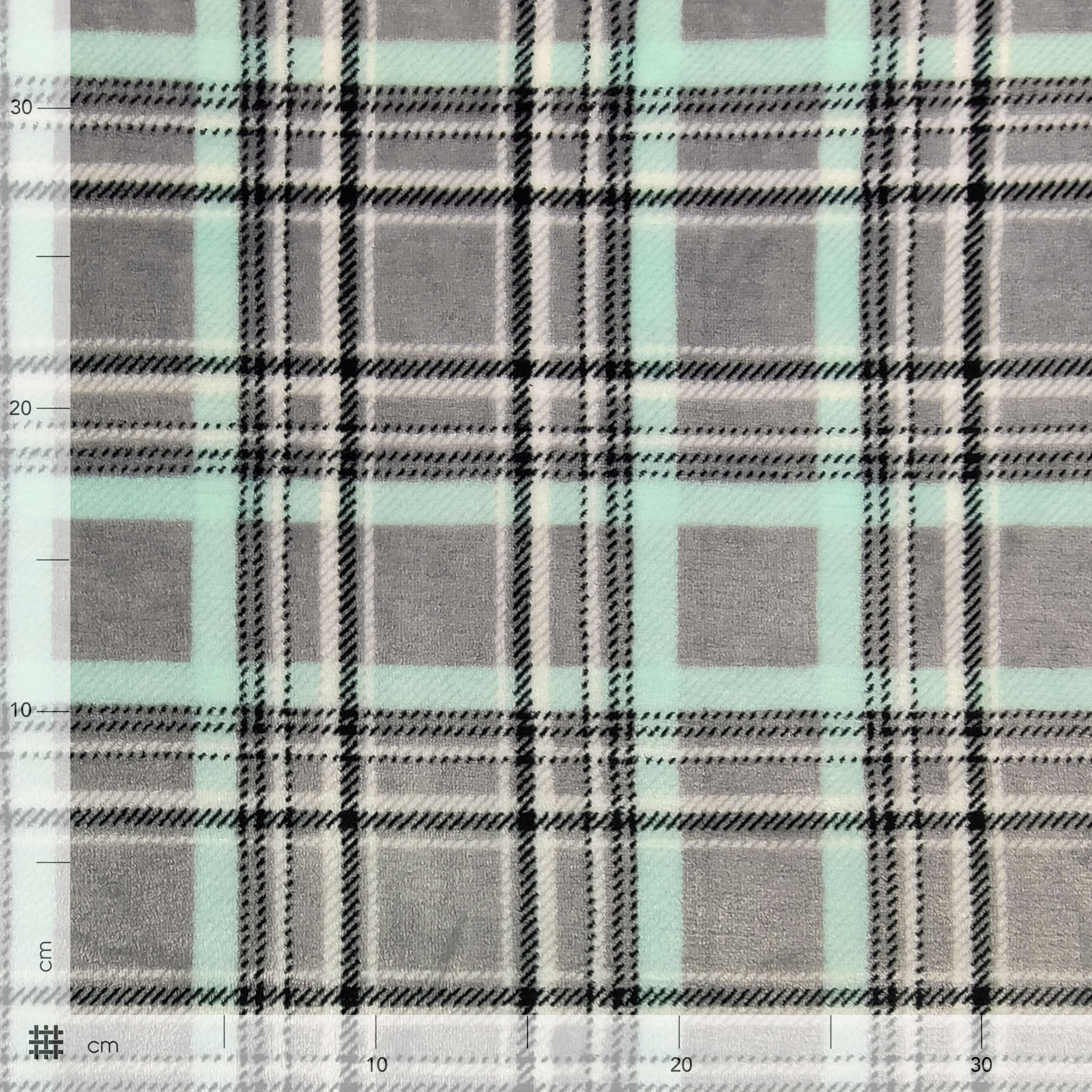 Pile Mano Cachemire Tartan Sfondo Grigio Image