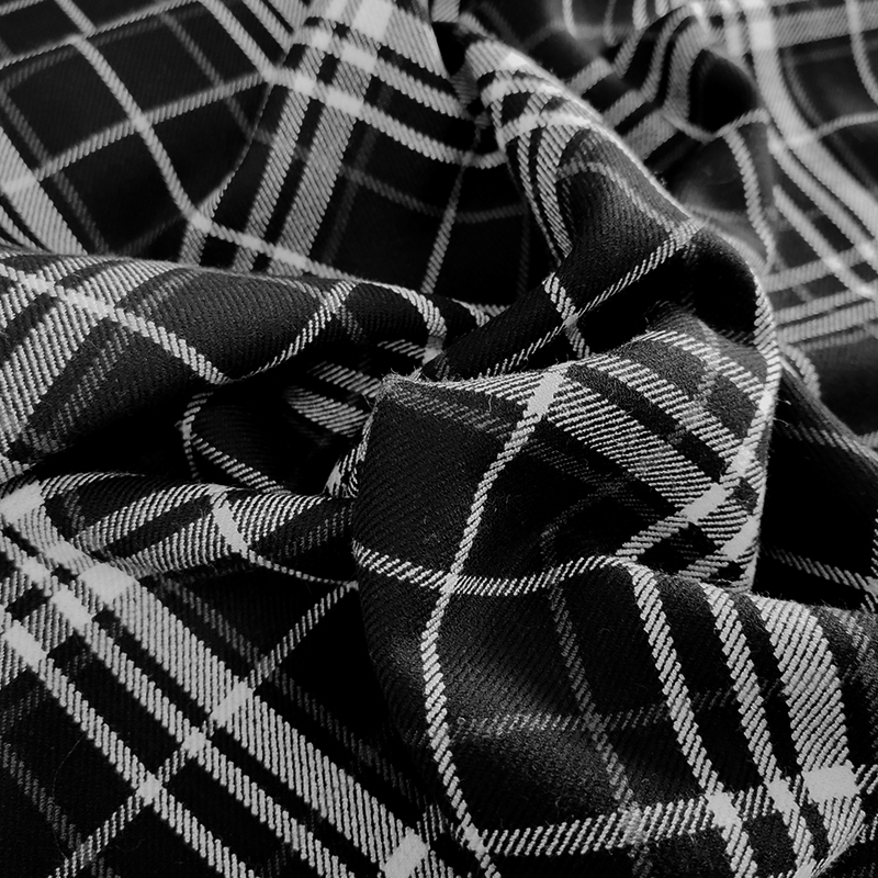 Tessuto Tartan Bianco e Nero