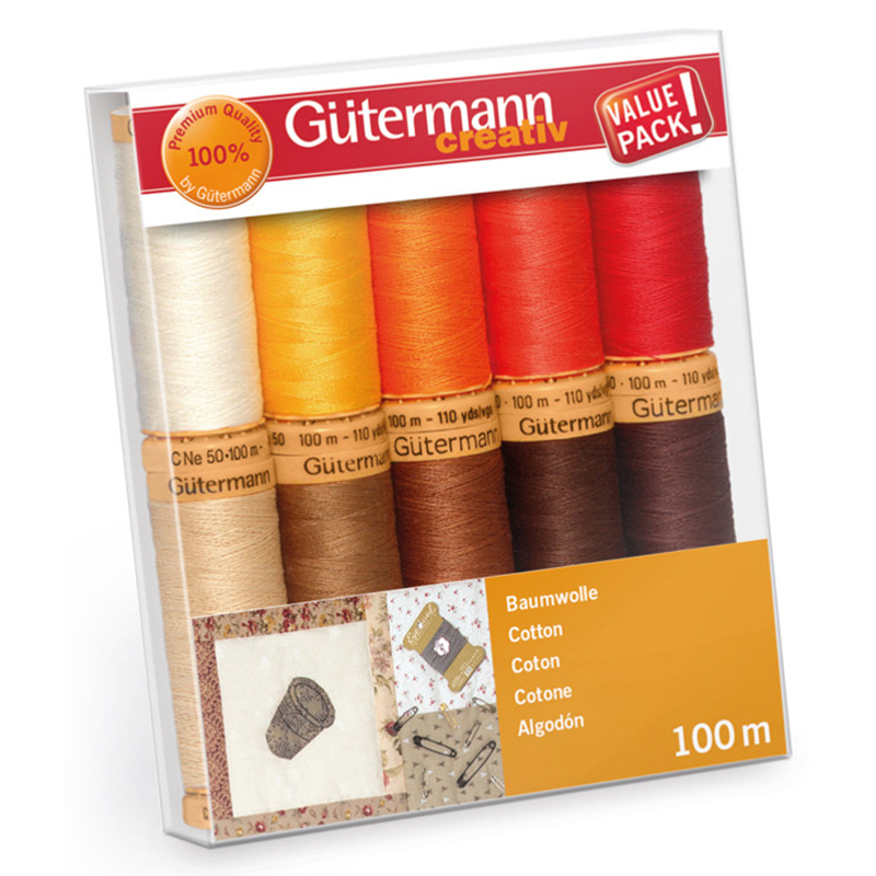 gutermann creative cotone 10 bobine toni caldi