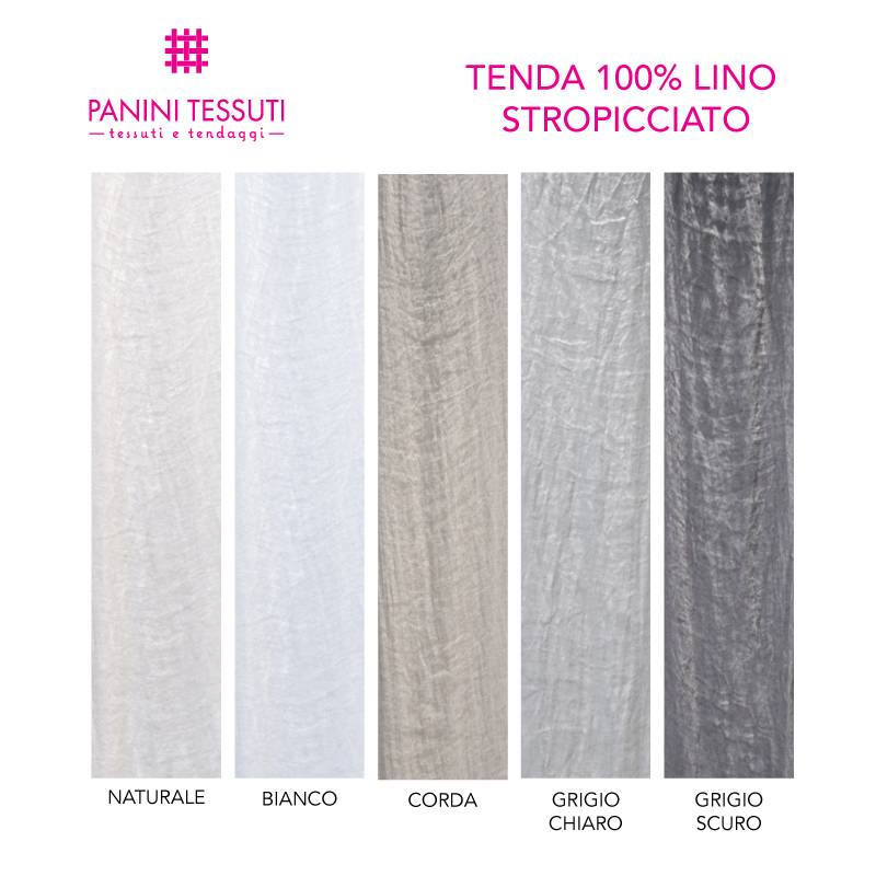 Tessuto Tenda 100% Lino Stropicciato