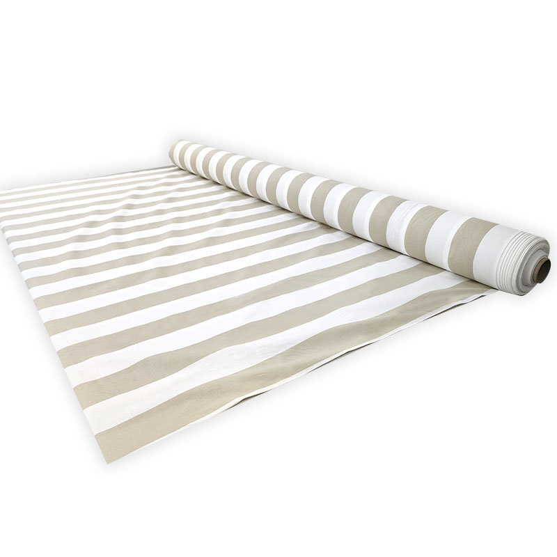 Tessuto di Cotone Righe Larghe Beige